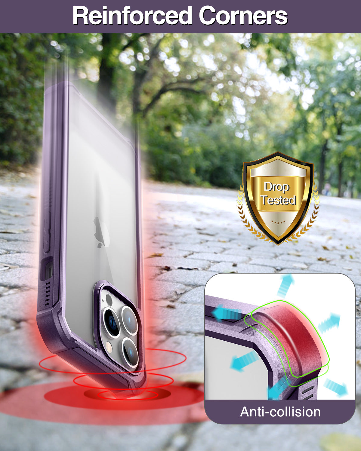 Dexnor Case for iPhone 13 Pro Max with Screen Protector Clear Rugged 360 Full Body Protective Shockproof Hard Back Defender Heavy Duty Cover Bumper