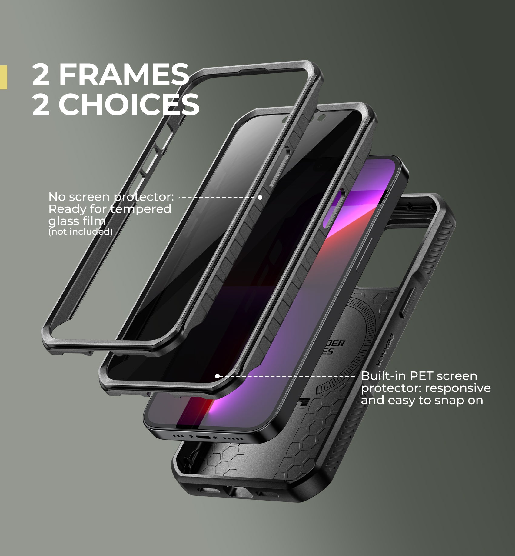 Dexnor Case for iPhone 13 Pro with Slide Camera Cover Adjustable Kickstand Privacy Screen Protector Compatible with MagSafe 6.1 Inch