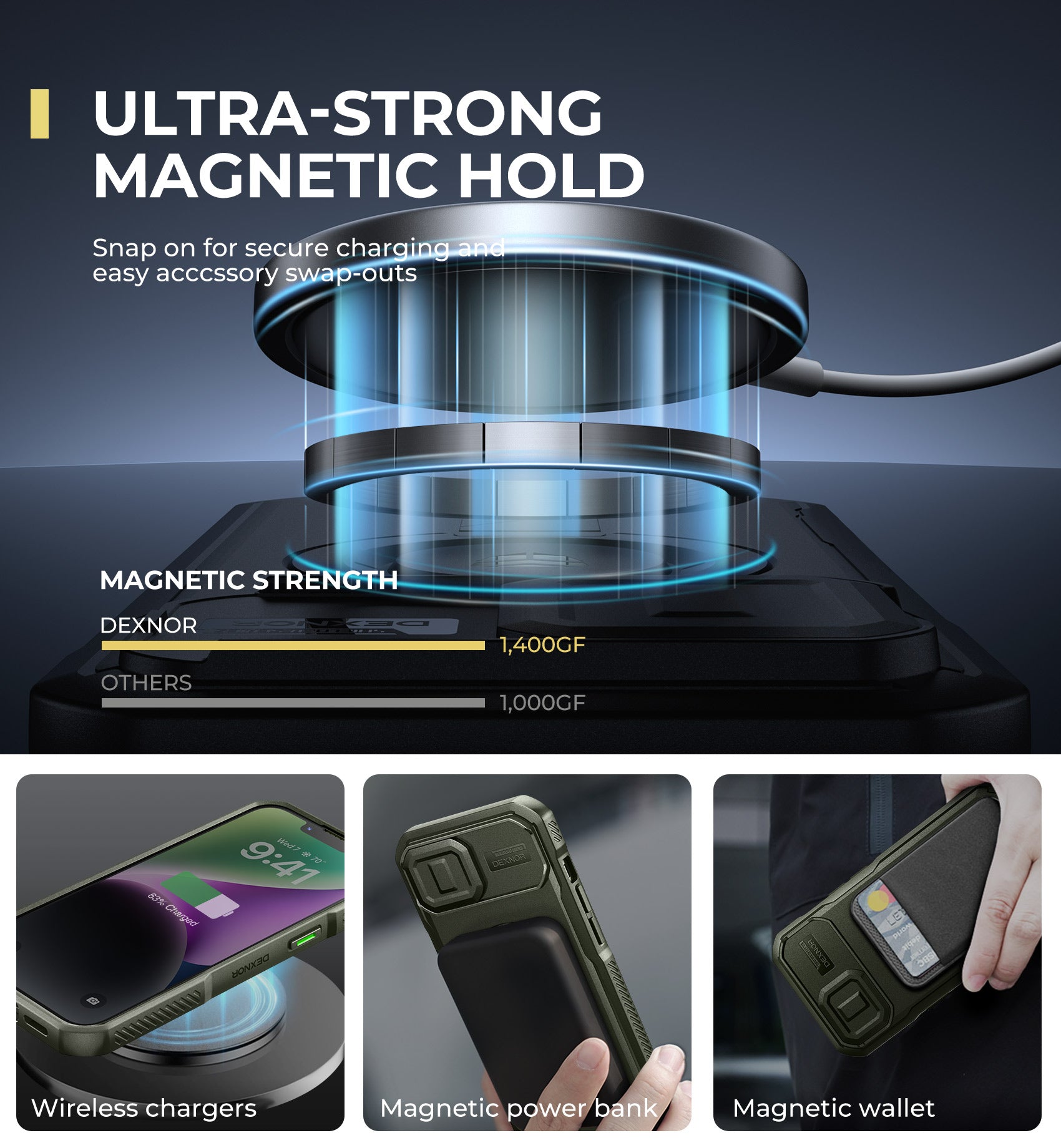 Dexnor Case for iPhone 14 with Slide Camera Cover Adjustable Kickstand Compatible with MagSafe Rugged Shockproof Bumper Heavy-Duty Magnetic Protective Cover