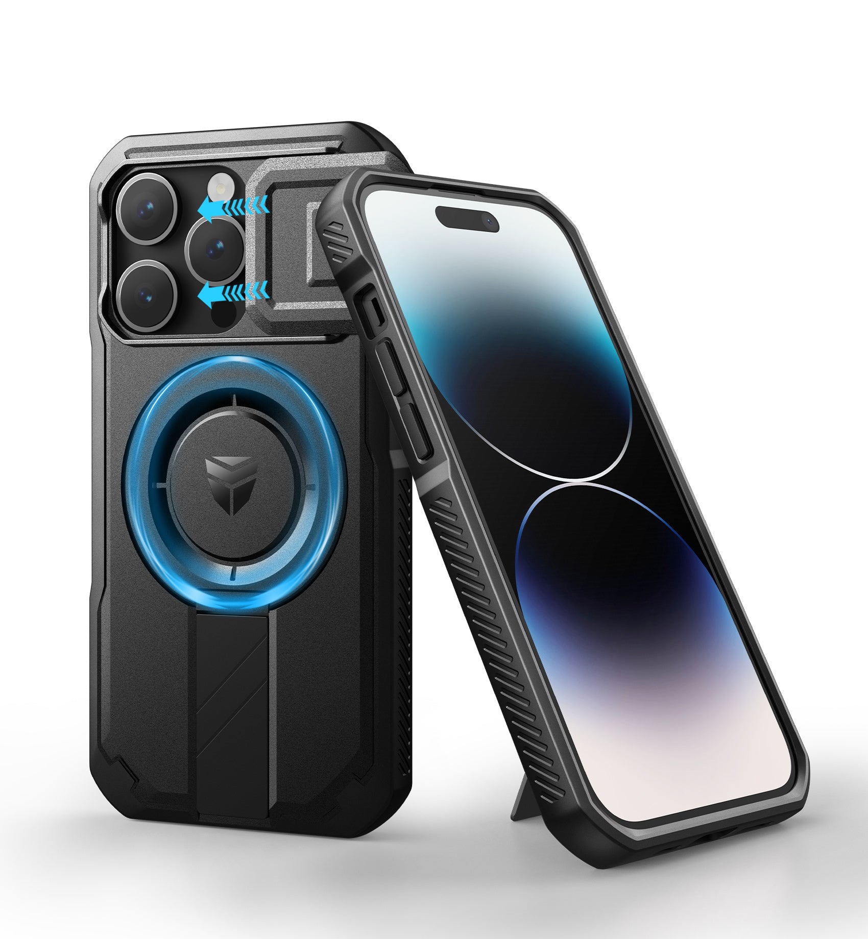 Dexnor Case for iPhone 14 Pro with Slide Camera Cover Adjustable Kickstand Compatible with MagSafe Rugged Shockproof Bumper Heavy-Duty Magnetic Protective Cover