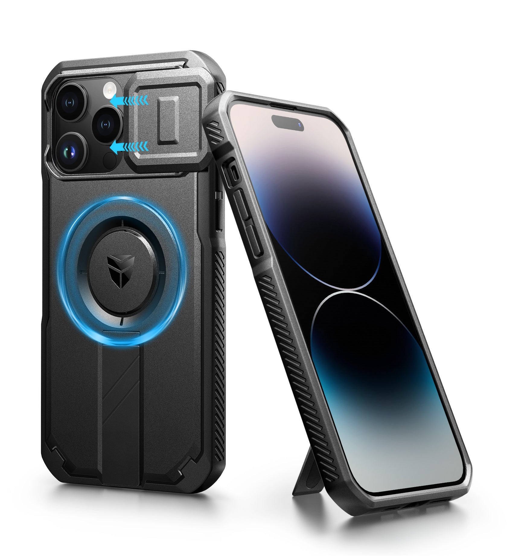 Dexnor Case for iPhone 14 Pro Max with Slide Camera Cover Adjustable Kickstand Compatible with MagSafe Rugged Shockproof Bumper Heavy-Duty Magnetic Protective Cover