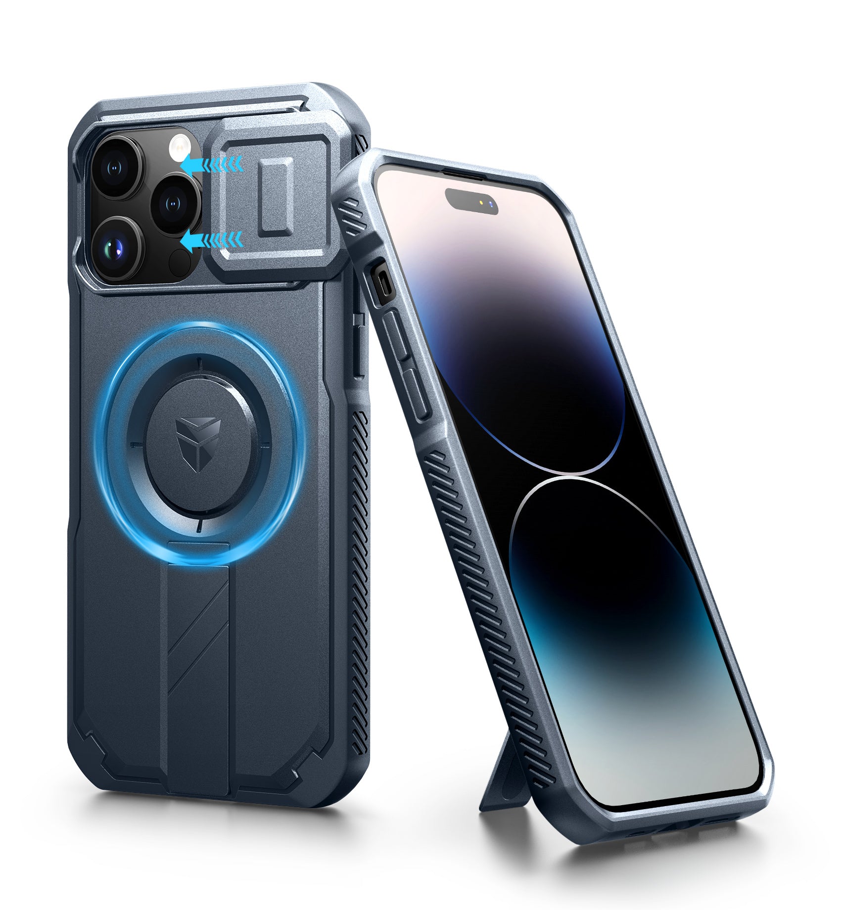 Dexnor Case for iPhone 14 Pro Max with Slide Camera Cover Adjustable Kickstand Compatible with MagSafe Rugged Shockproof Bumper Heavy-Duty Magnetic Protective Cover