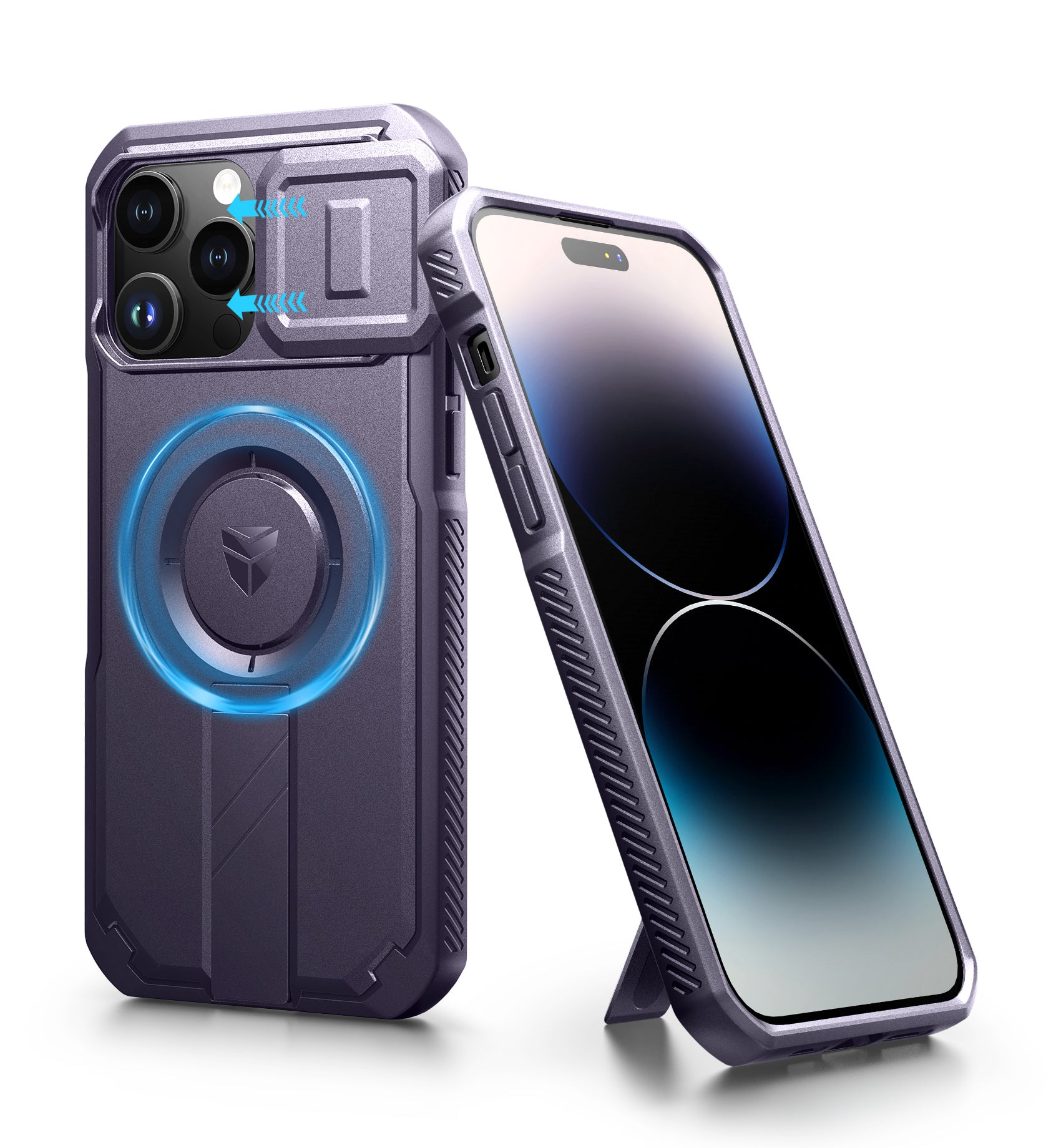 Dexnor Case for iPhone 14 Pro Max with Slide Camera Cover Adjustable Kickstand Compatible with MagSafe Rugged Shockproof Bumper Heavy-Duty Magnetic Protective Cover