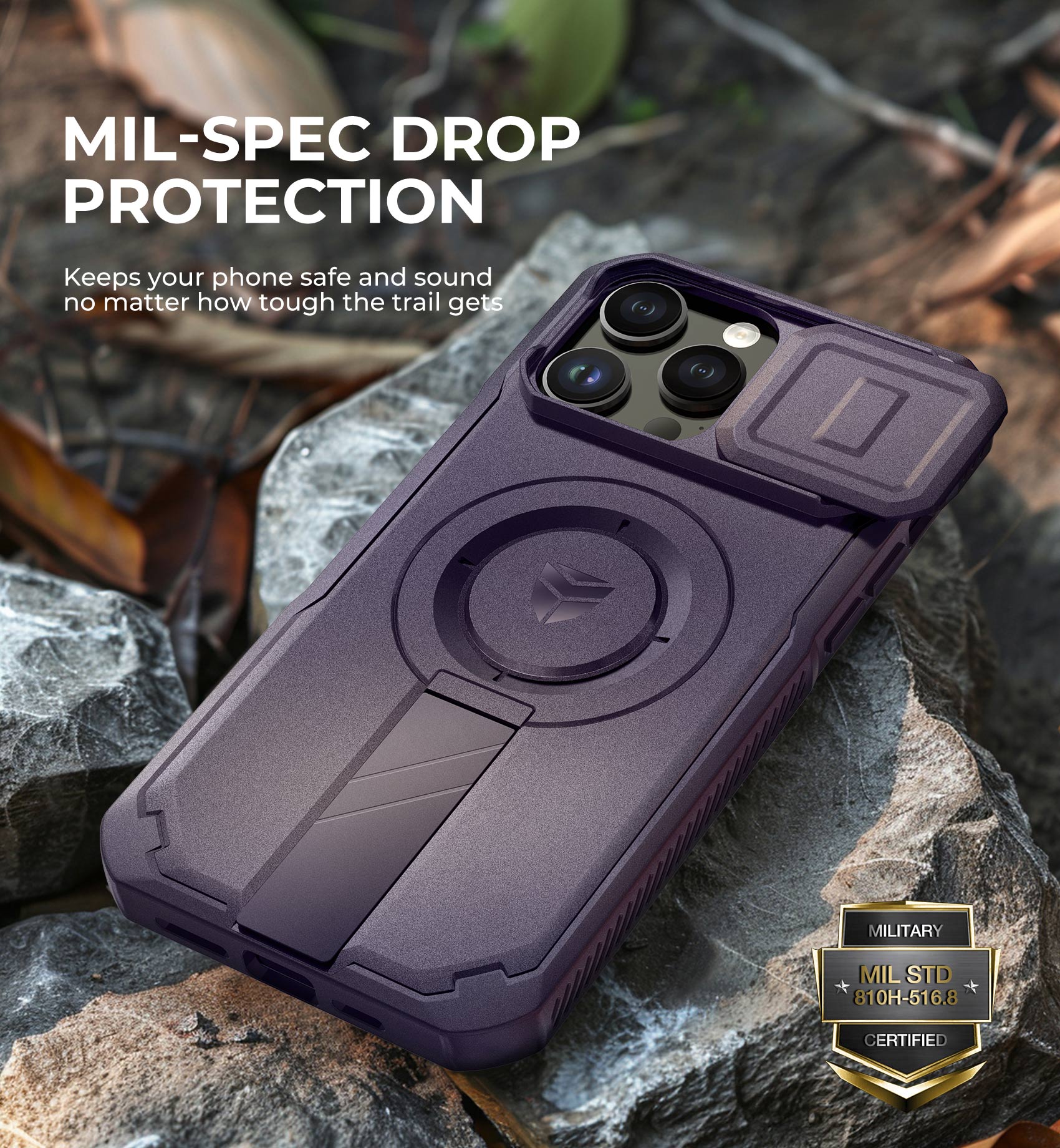 Dexnor Case for iPhone 14 Pro Max with Slide Camera Cover Adjustable Kickstand Compatible with MagSafe Rugged Shockproof Bumper Heavy-Duty Magnetic Protective Cover