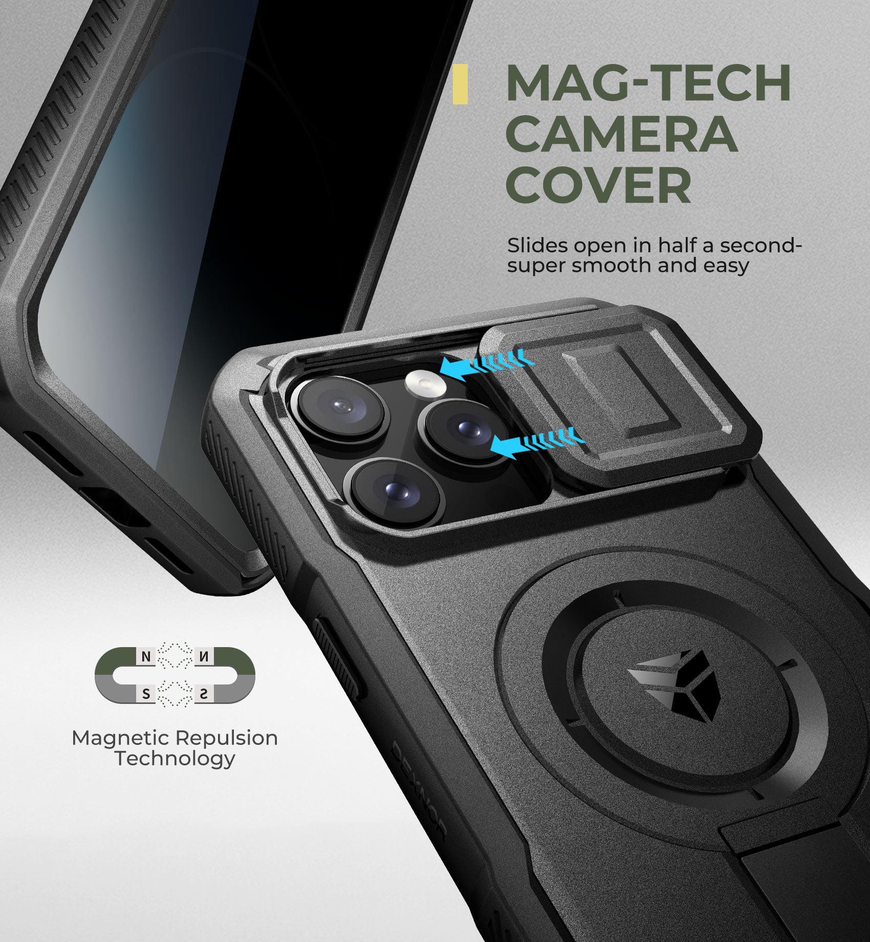 Dexnor Case for iPhone 14 Pro Max with Slide Camera Cover Adjustable Kickstand Privacy Screen Protector Compatible with MagSafe 6.7 Inch