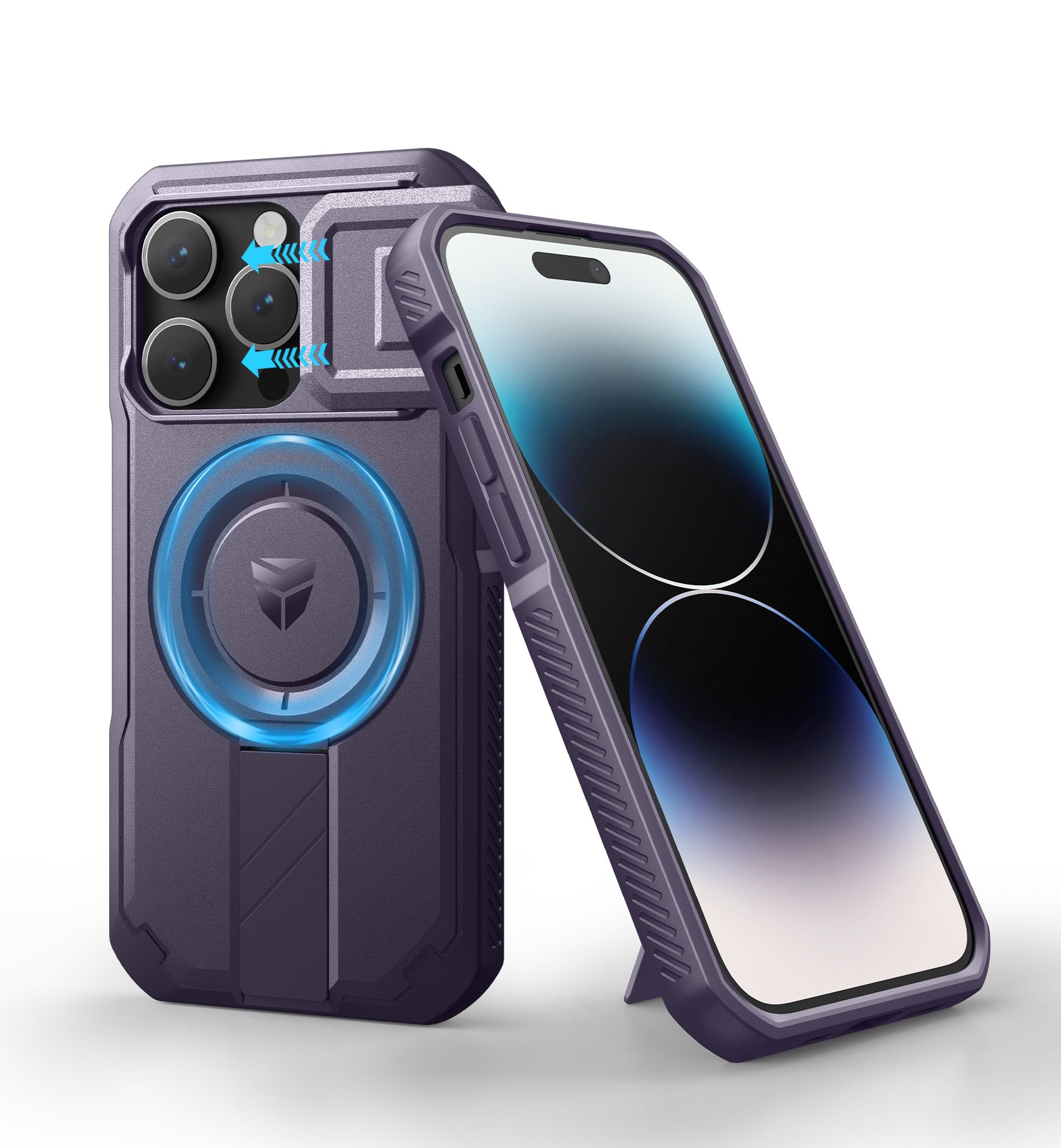 Dexnor Case for iPhone 14 Pro with Slide Camera Cover Adjustable Kickstand Compatible with MagSafe Rugged Shockproof Bumper Heavy-Duty Magnetic Protective Cover