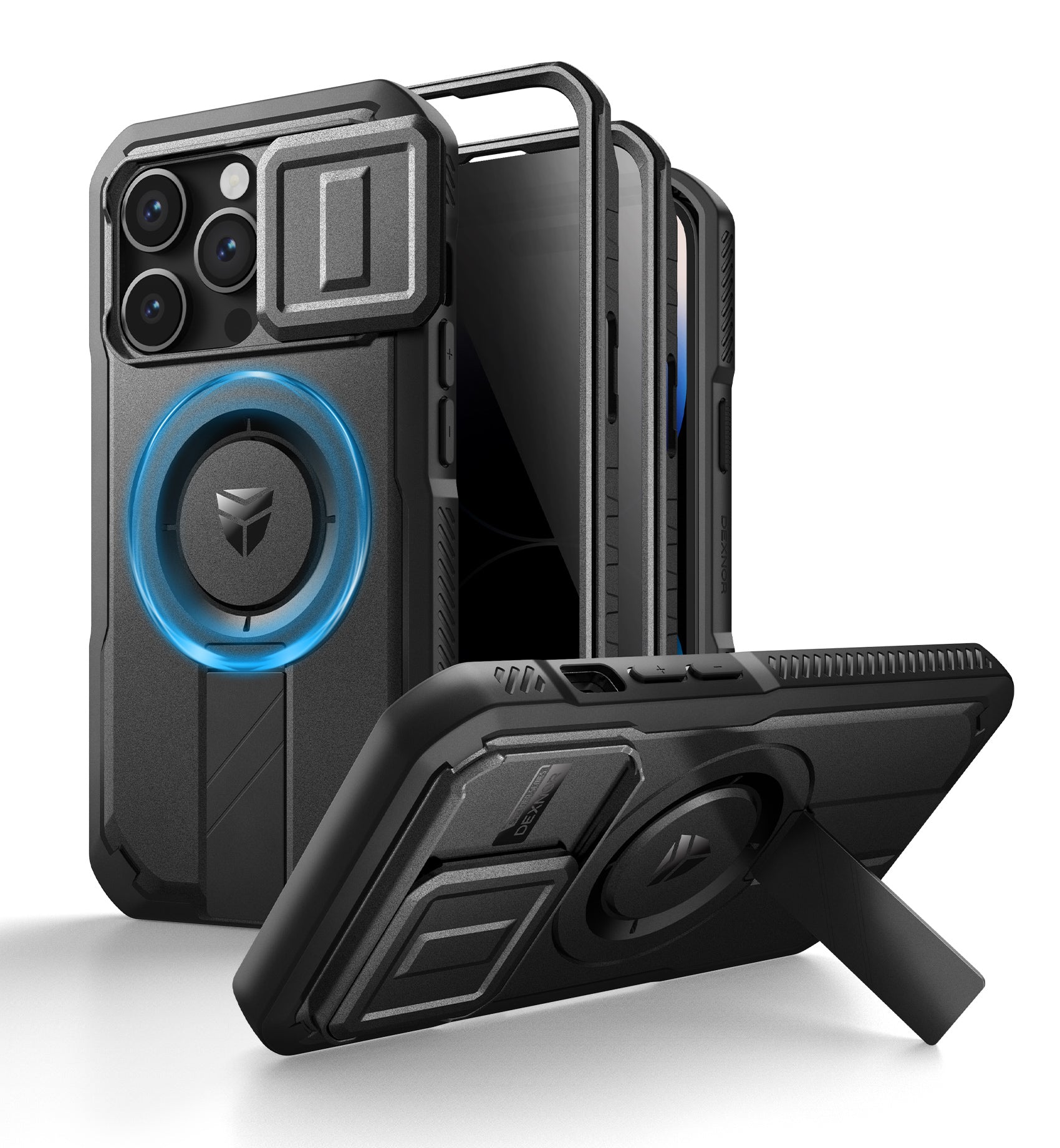 Dexnor Case for iPhone 14 Pro with Slide Camera Cover Adjustable Kickstand Privacy Screen Protector Compatible with MagSafe 6.1 Inch