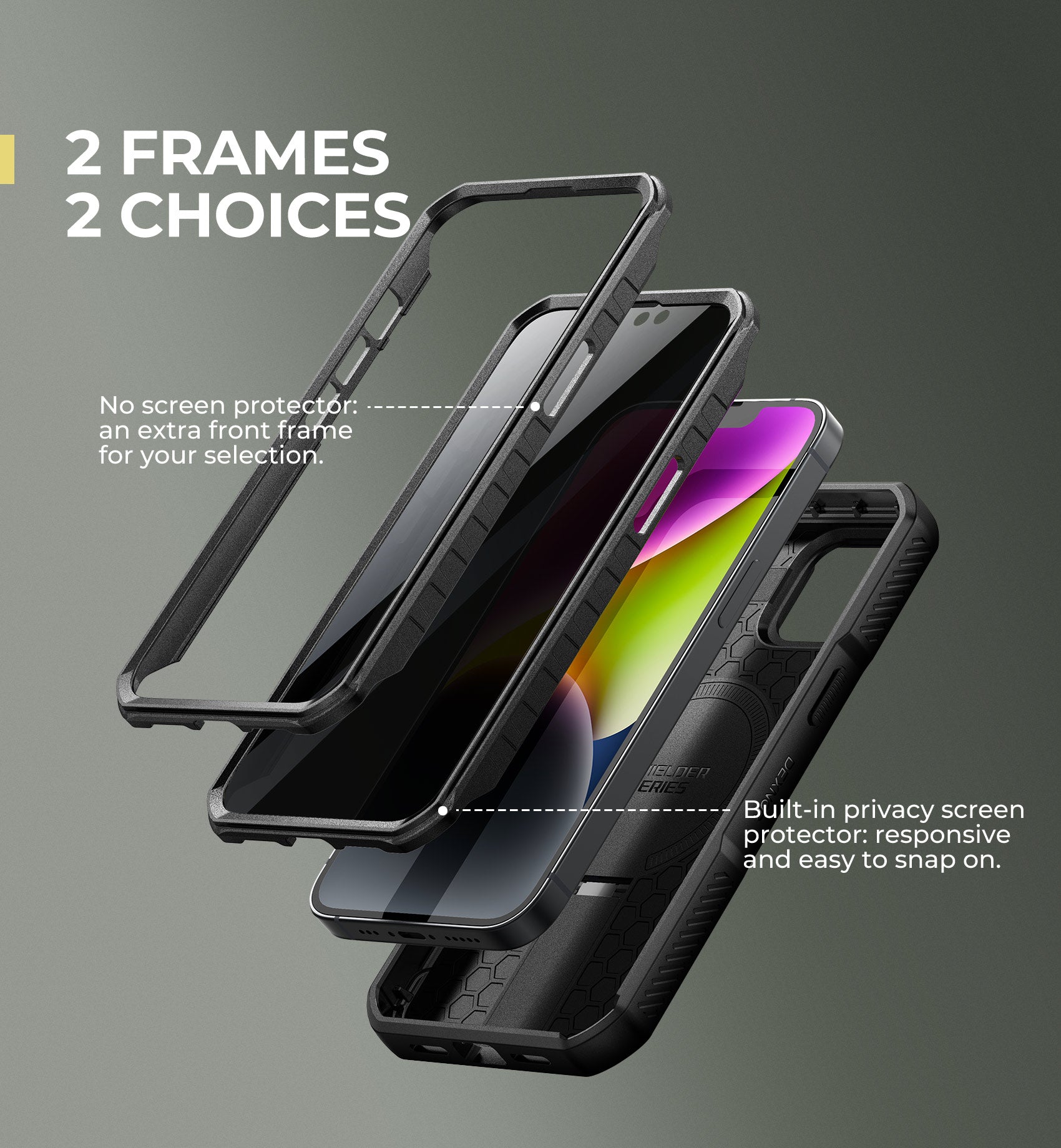 Dexnor Case for iPhone 14 with Slide Camera Cover Adjustable Kickstand Privacy Screen Protector Compatible with MagSafe