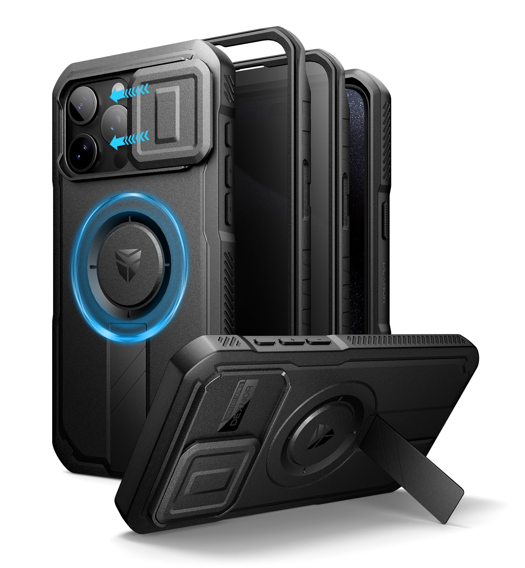Dexnor Case for iPhone 15 Pro Max with Slide Camera Cover Adjustable Kickstand Privacy Screen Protector Compatible with MagSafe Magnetic Protective Cover 6.7 Inch