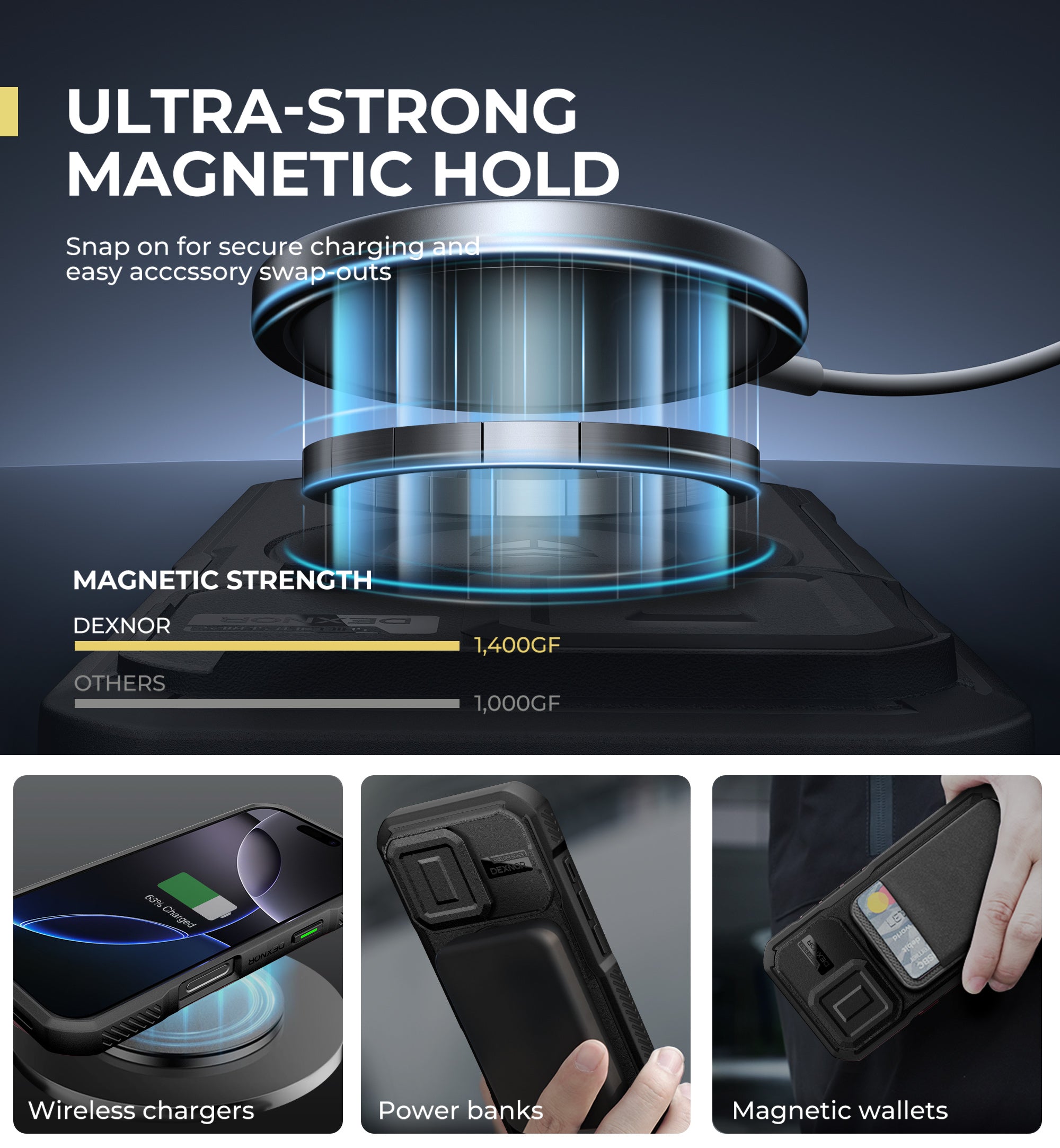 Dexnor Case for iPhone 16 Pro with Slide Camera Cover Adjustable Kickstand Magnetic Rugged Shockproof Bumper Heavy-Duty Mangetic Protective Cover