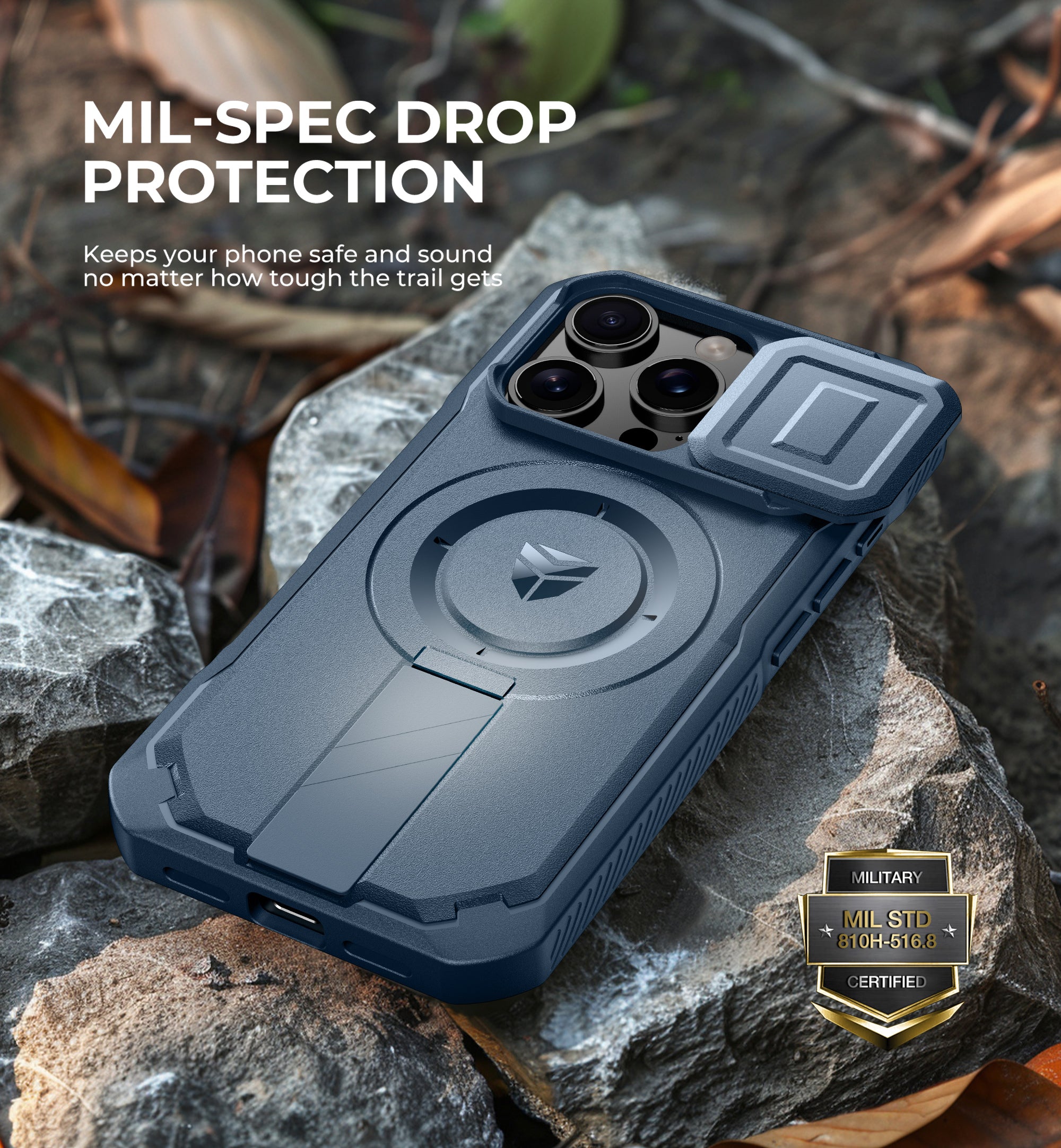 Dexnor Case for iPhone 16 Pro with Slide Camera Cover Adjustable Kickstand Magnetic Rugged Shockproof Bumper Heavy-Duty Mangetic Protective Cover