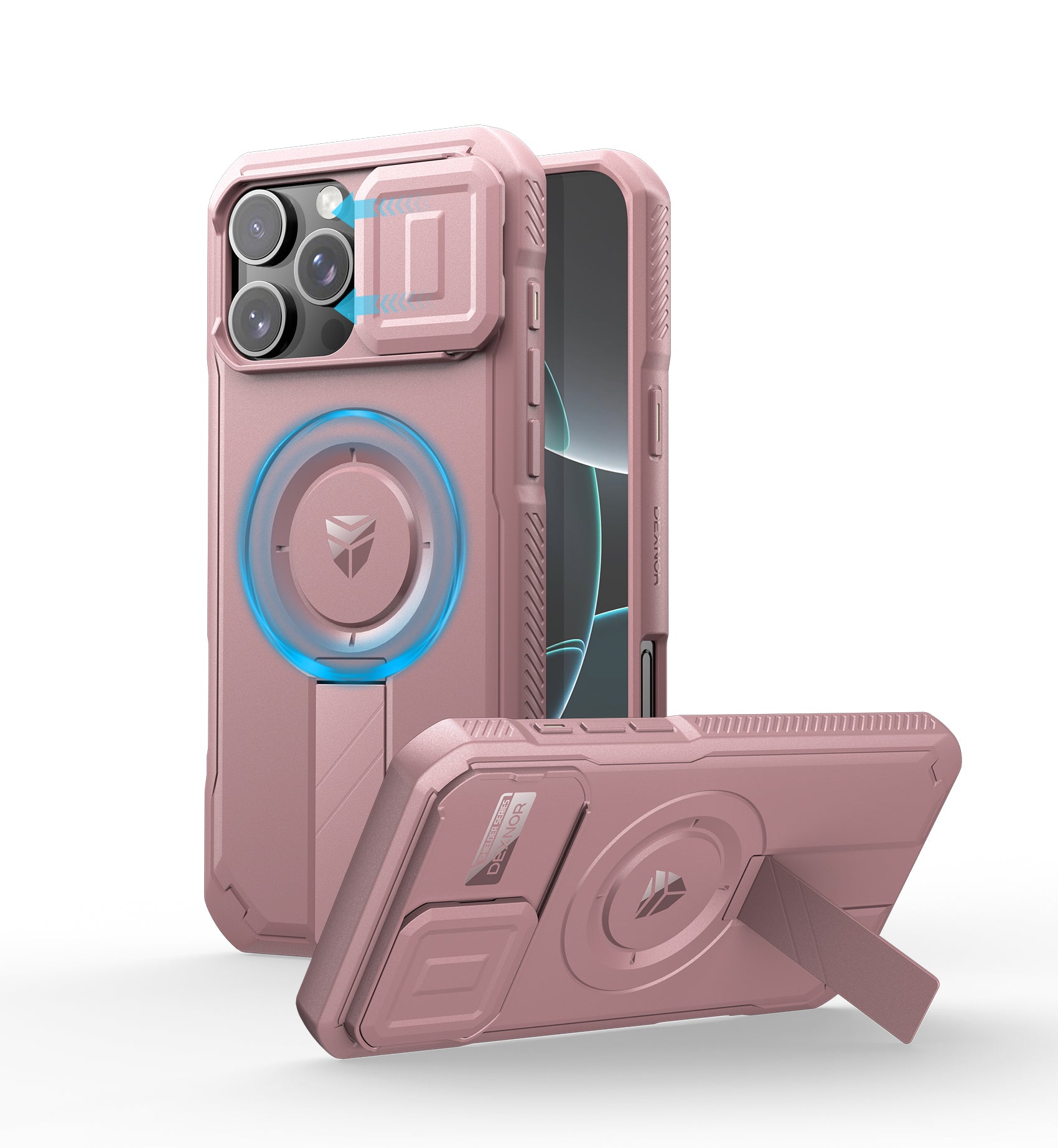 Dexnor Case for iPhone 16 Pro Max with Slide Camera Cover Adjustable Kickstand Magnetic Rugged Shockproof Bumper Heavy-Duty Magnetic Protective Cover