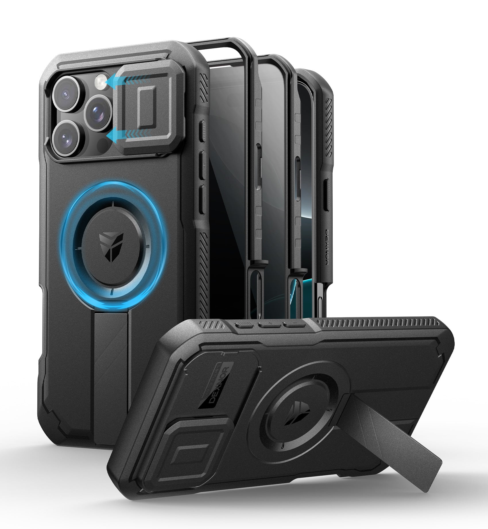 Dexnor Case for iPhone 16 Pro Max with Slide Camera Cover Adjustable Kickstand Privacy Screen Protector Compatible with MagSafe Magnetic Protective Cover 6.9 Inch