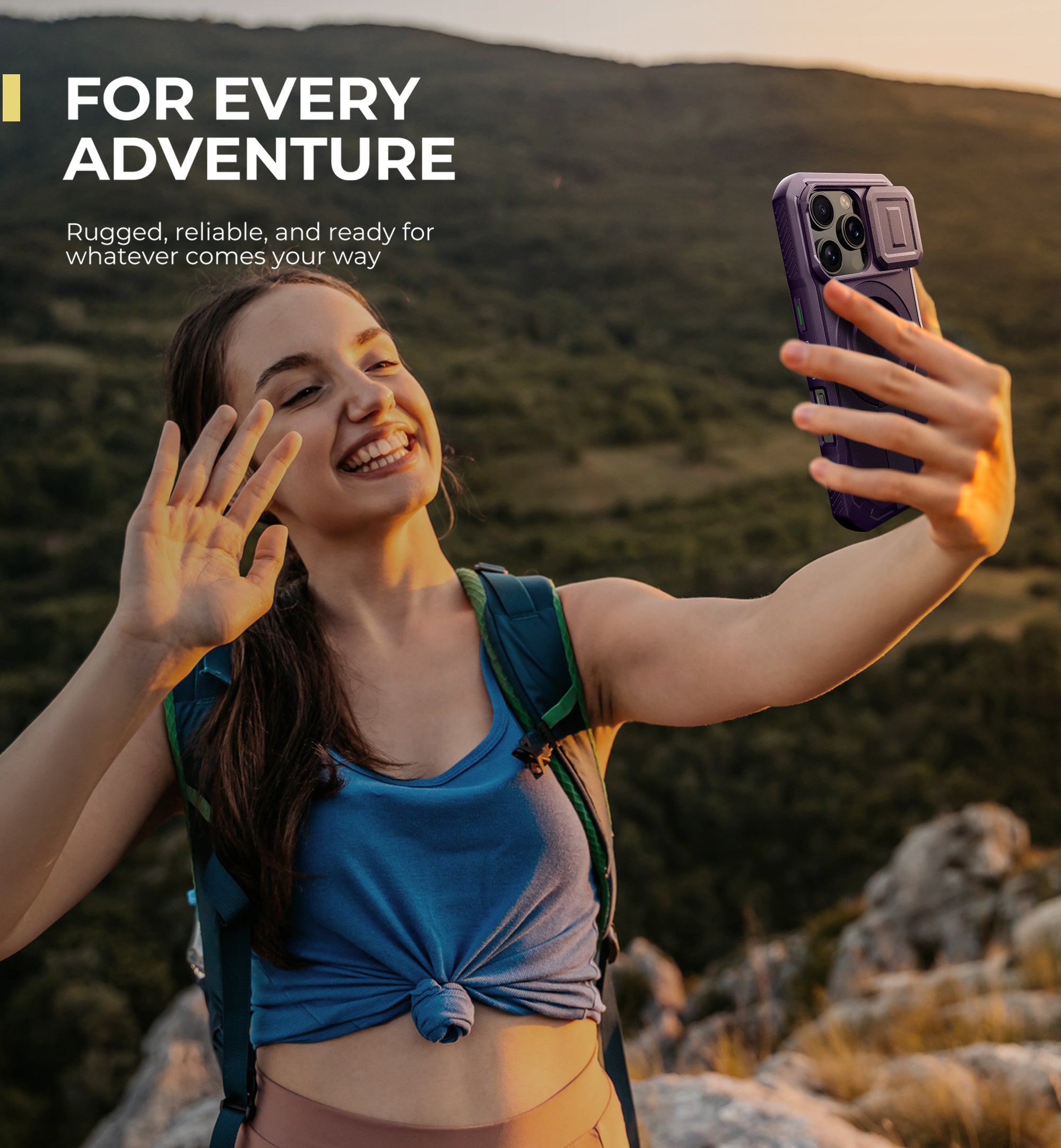 Dexnor Case for iPhone 16 Pro with Slide Camera Cover Adjustable Kickstand Magnetic Rugged Shockproof Bumper Heavy-Duty Mangetic Protective Cover