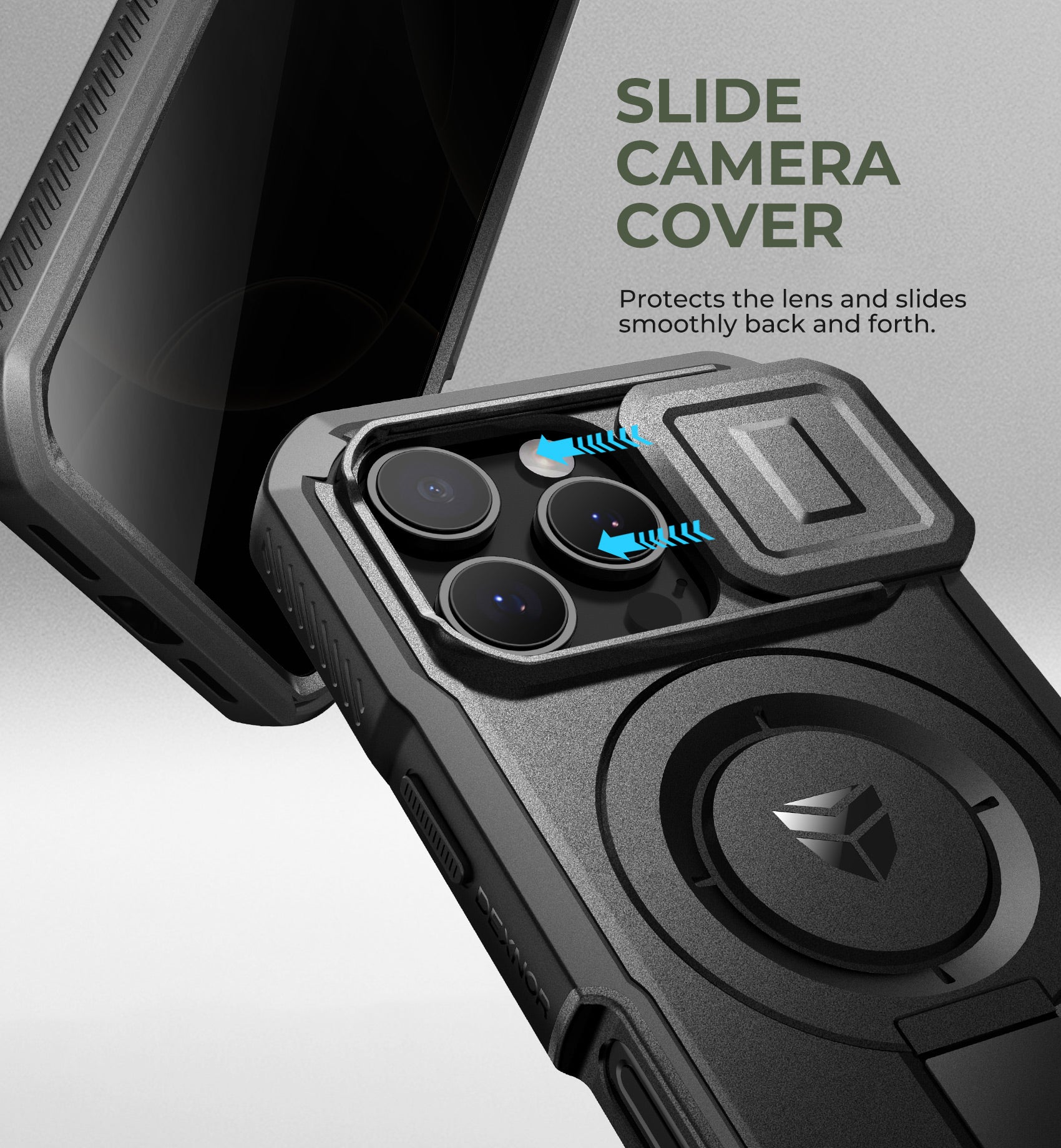 Dexnor Case for iPhone 16 Pro with Slide Camera Cover Adjustable Kickstand Privacy Screen Protector Compatible with MagSafe Rugged Bumper Magnetic Protective Cover 6.3 Inch