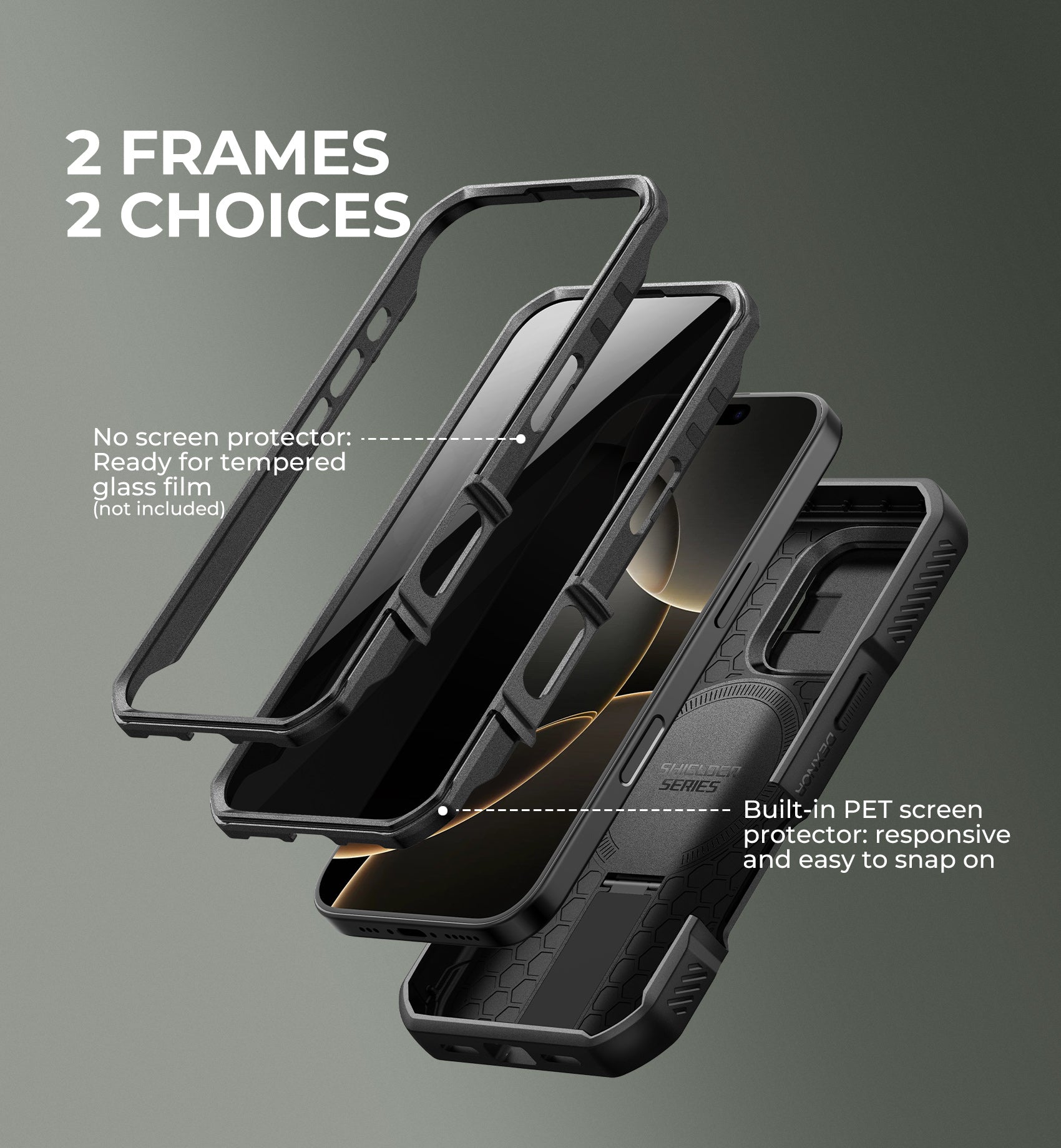 Dexnor Case for iPhone 16 Pro with Slide Camera Cover Adjustable Kickstand Privacy Screen Protector Compatible with MagSafe Rugged Bumper Magnetic Protective Cover 6.3 Inch