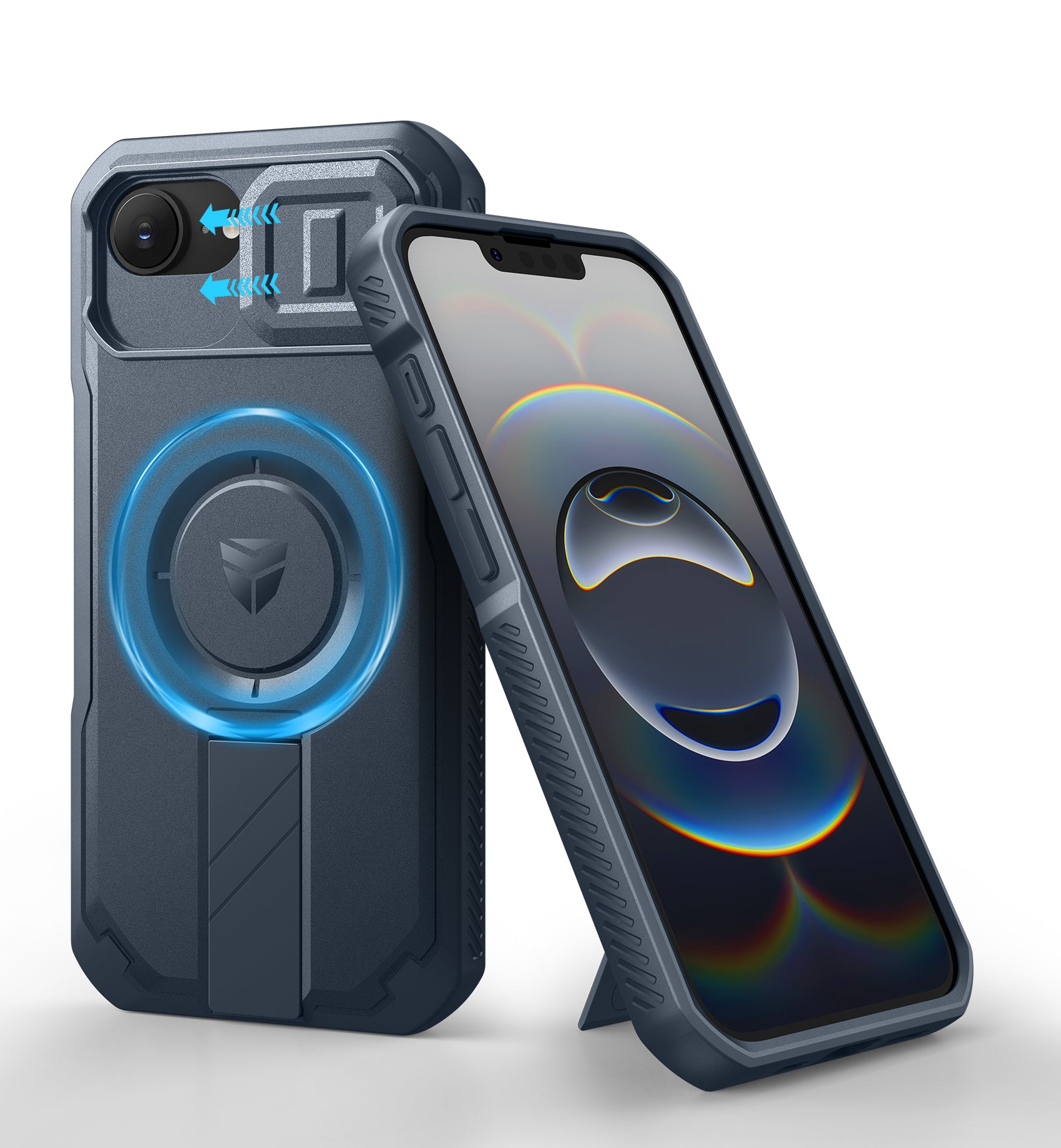 Dexnor Case for iPhone 16e Built-in Slide Camera Cover Kickstand Compatible with MagSafe Heavy-Duty Rugged Magnetic Shockproof Phone Cover