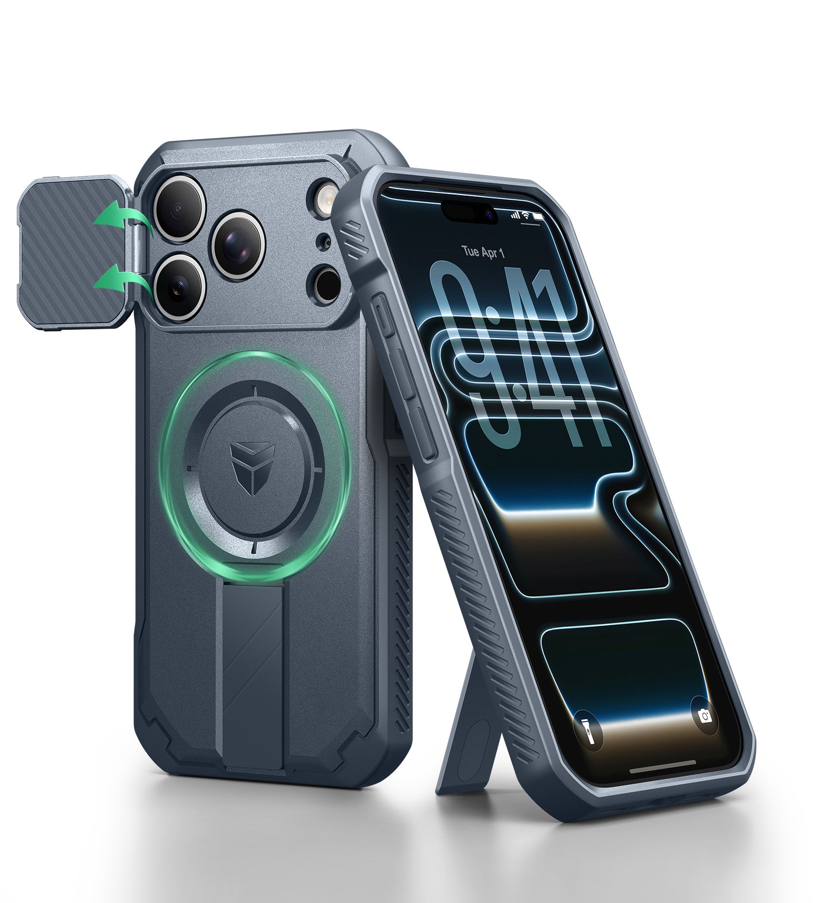 Dexnor Case for iPhone 17 Pro Built-in Flip Camera Cover Camera Control Cover Kickstand Compatible with MagSafe Heavy-Duty Rugged Shockproof Magnetic Phone Cover 6.3 inch