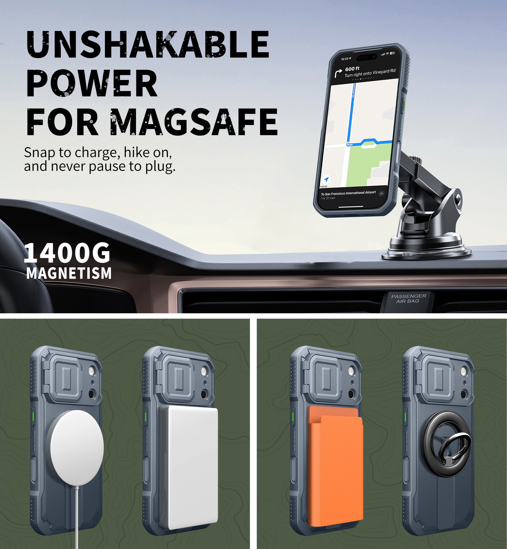 Dexnor Case for iPhone 17 Pro Built-in Flip Camera Cover Camera Control Cover Kickstand Compatible with MagSafe Heavy-Duty Rugged Shockproof Magnetic Phone Cover 6.3 inch