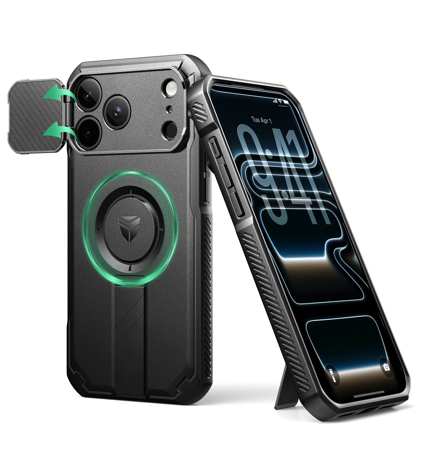 Dexnor Case for iPhone 17 Pro Max Built-in Flip Camera Cover Camera Control Cover Kickstand Compatible with MagSafe Heavy-Duty Rugged Shockproof Magnetic Phone Cover 6.9 inch