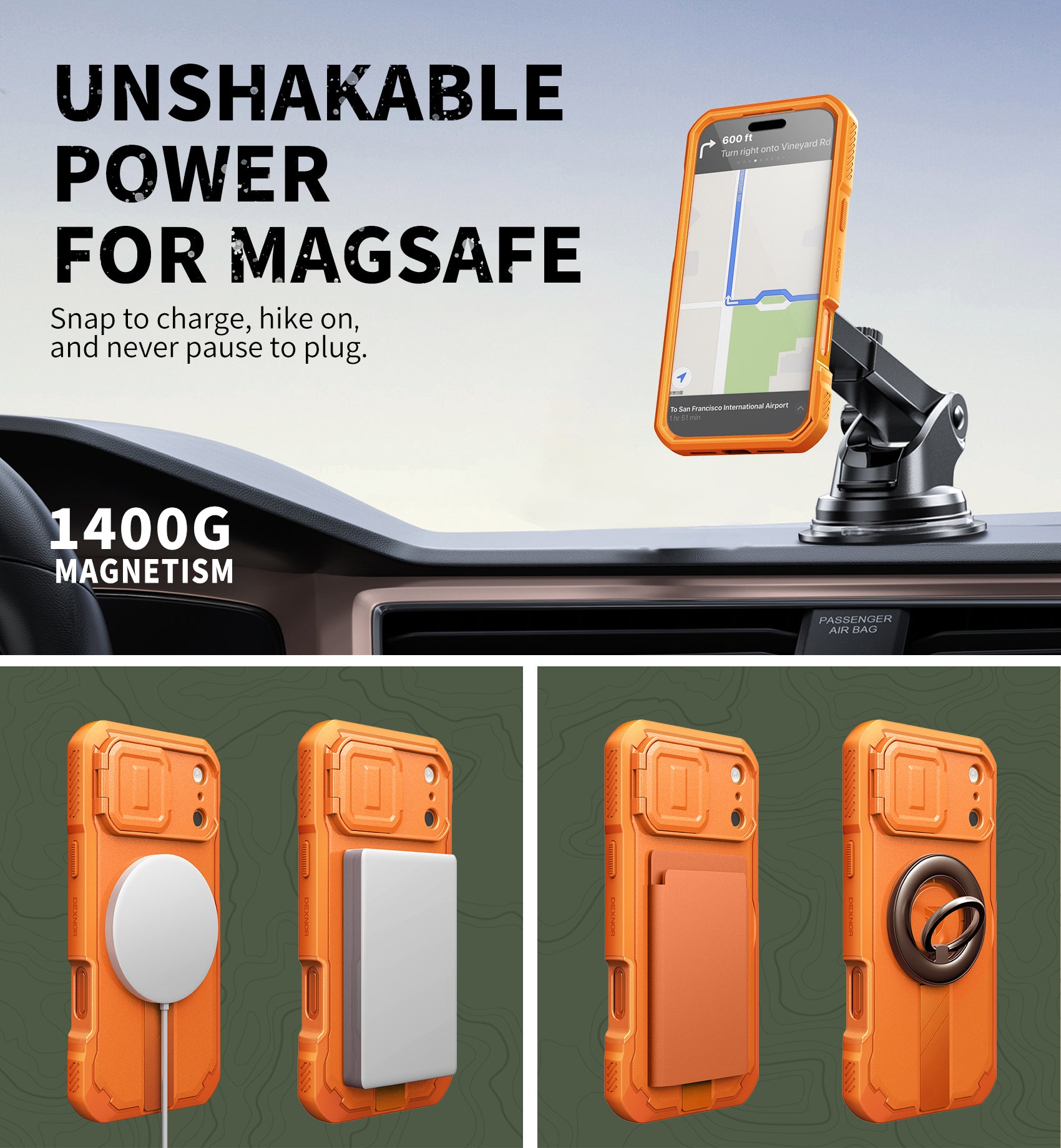 Dexnor Case For iPhone 17 Pro Max With Flip Camera Cover MagSafe Heavy-duty Shockproof Bumper Full Body Built-in Screen Protector 6.9 Inch