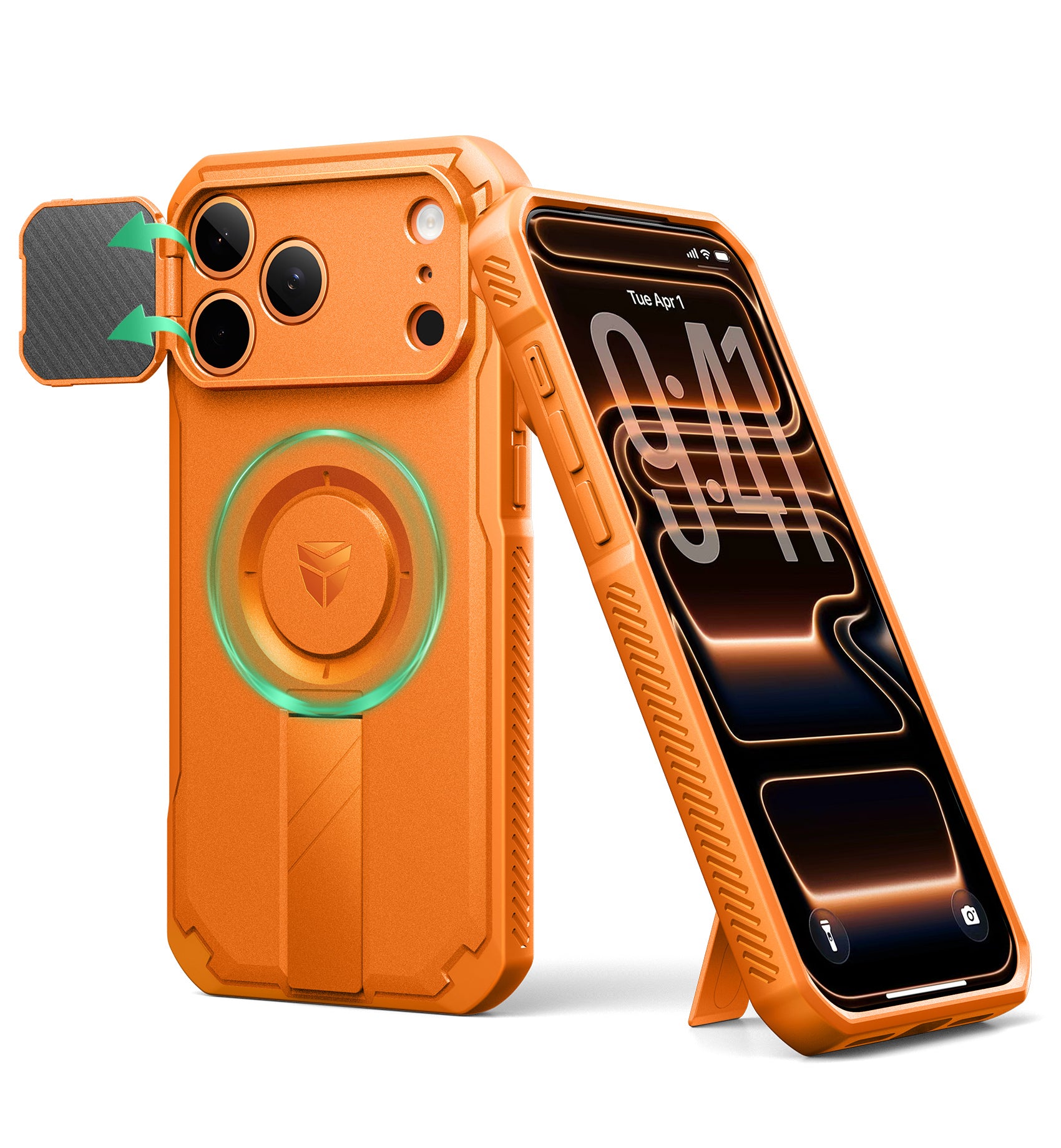 Dexnor Case for iPhone 17 Pro Max Built-in Flip Camera Cover Camera Control Cover Kickstand Compatible with MagSafe Heavy-Duty Rugged Shockproof Magnetic Phone Cover 6.9 inch
