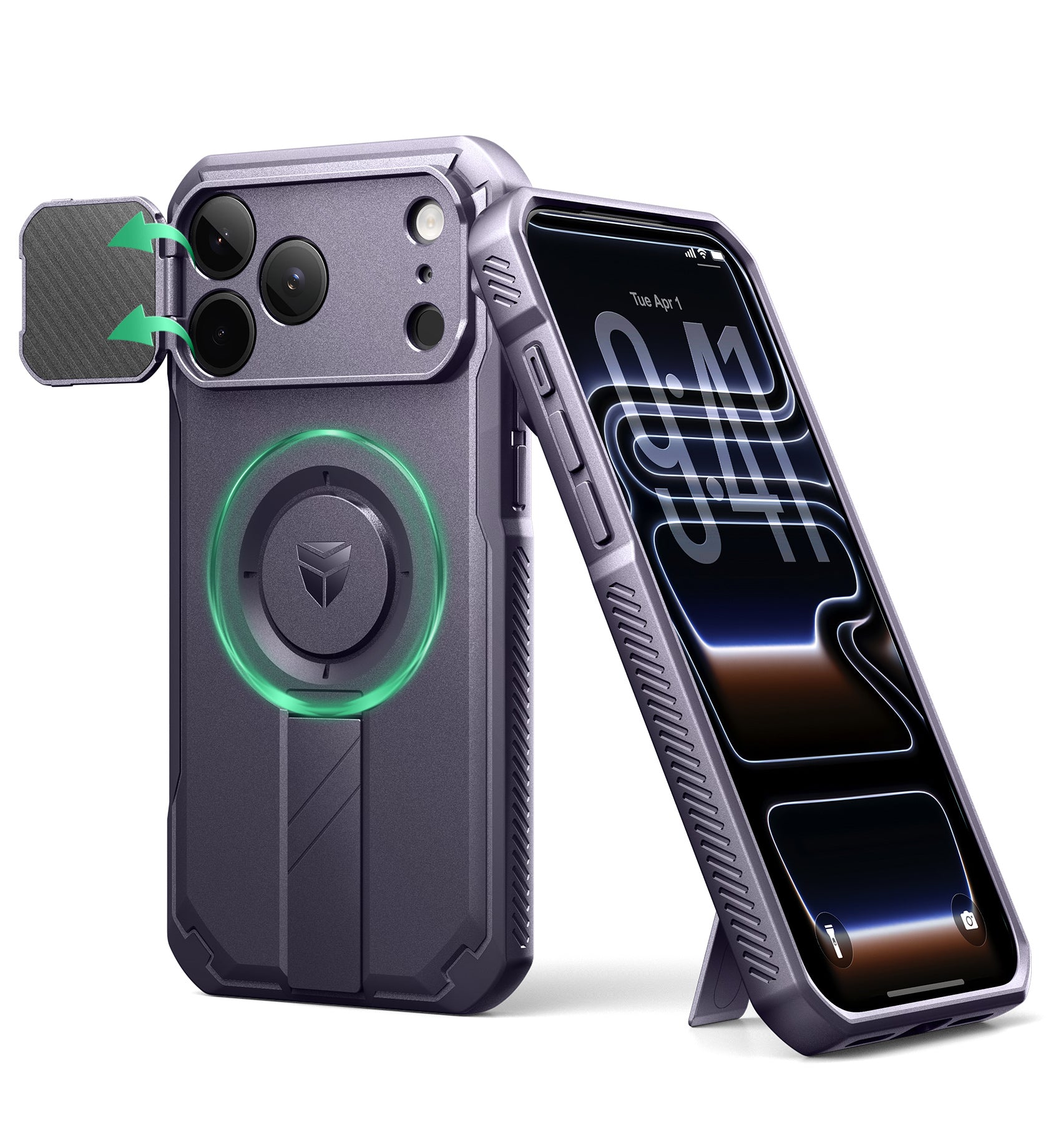 Dexnor Case for iPhone 17 Pro Max Built-in Flip Camera Cover Camera Control Cover Kickstand Compatible with MagSafe Heavy-Duty Rugged Shockproof Magnetic Phone Cover 6.9 inch