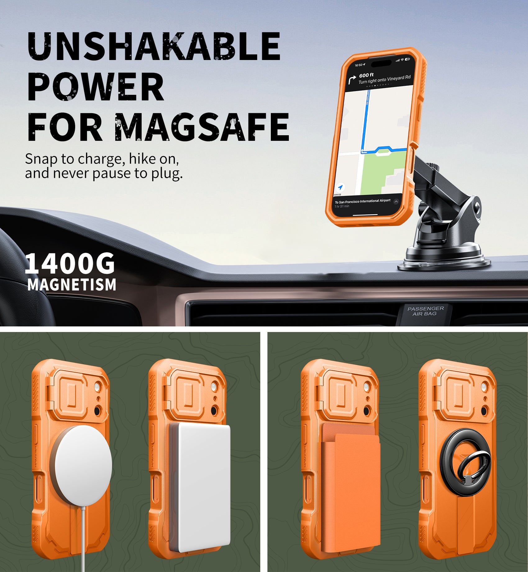 Dexnor Case For iPhone 17 Pro With Flip Camera Cover MagSafe Heavy-duty Shockproof Bumper Full Body Built-in Screen Protector 6.3 Inch