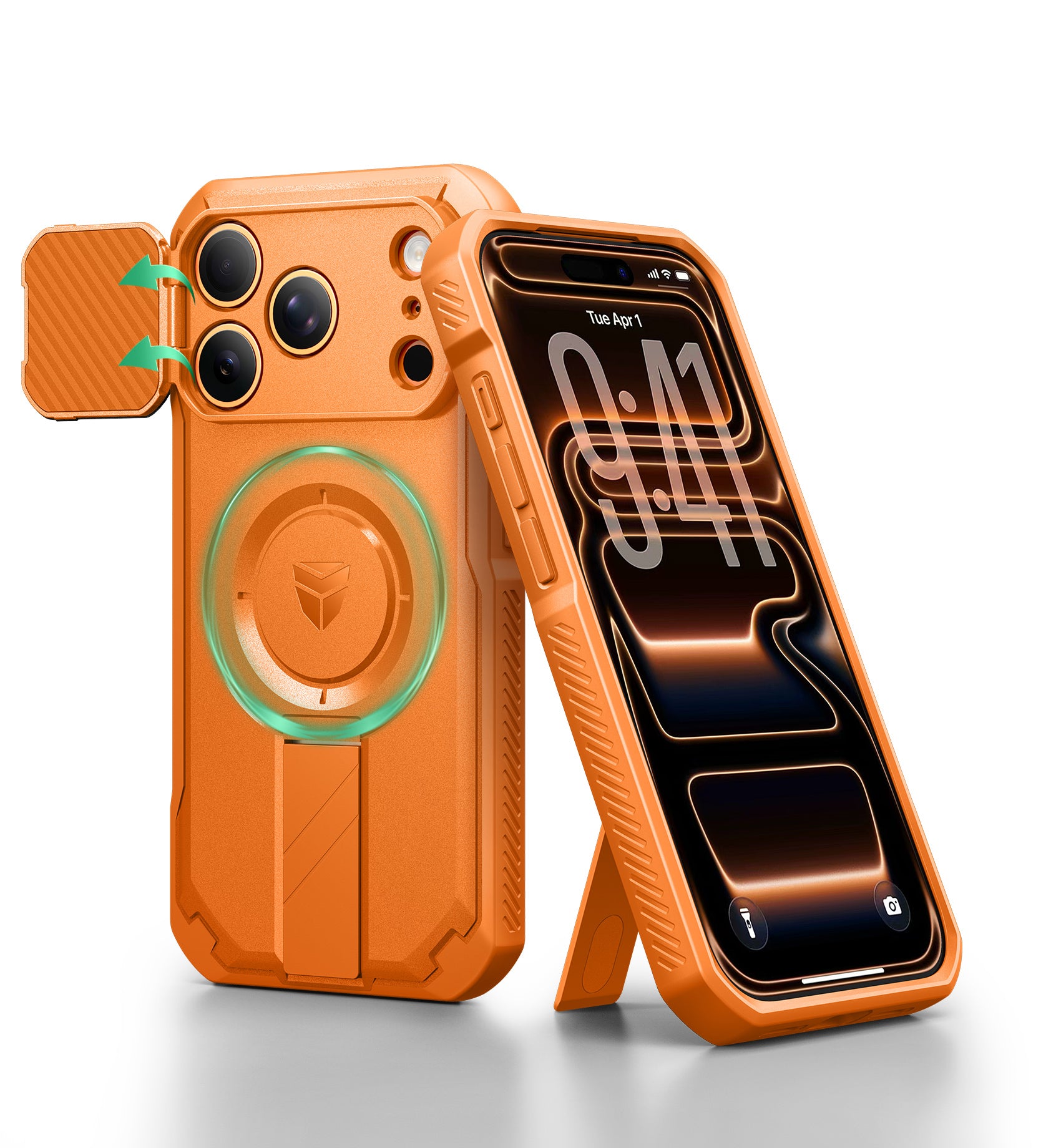 Dexnor Case for iPhone 17 Pro Built-in Flip Camera Cover Camera Control Cover Kickstand Compatible with MagSafe Heavy-Duty Rugged Shockproof Magnetic Phone Cover 6.3 inch
