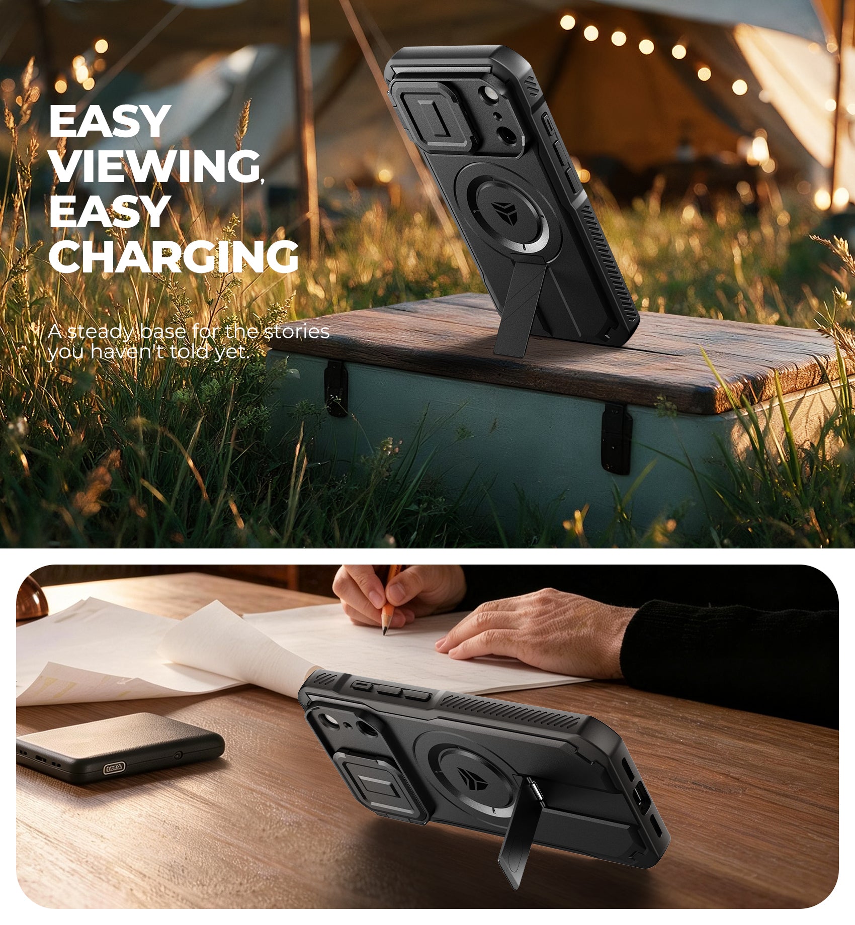 Dexnor Case for iPhone 18 Pro Flip Camera Cover Kickstand Camera Control Cover Compatible with MagSafe Heavy-Duty Rugged Shockproof Cover 6.3 inch