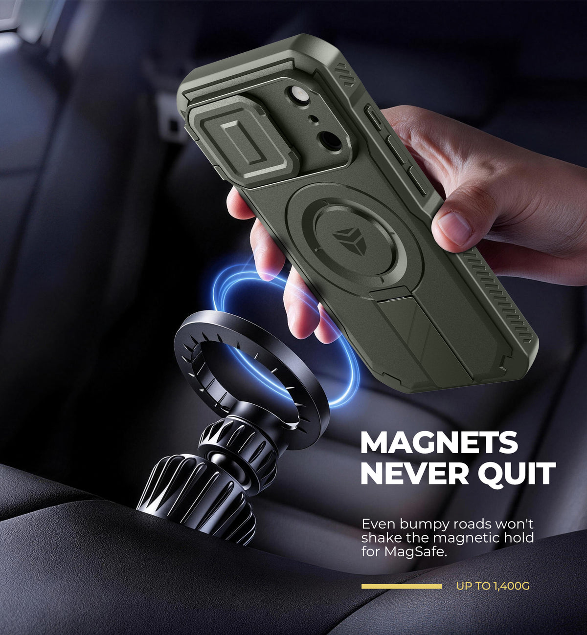 Dexnor Case for iPhone 18 Pro Flip Camera Cover Kickstand Camera Control Cover Compatible with MagSafe Heavy-Duty Rugged Shockproof Cover 6.3 inch