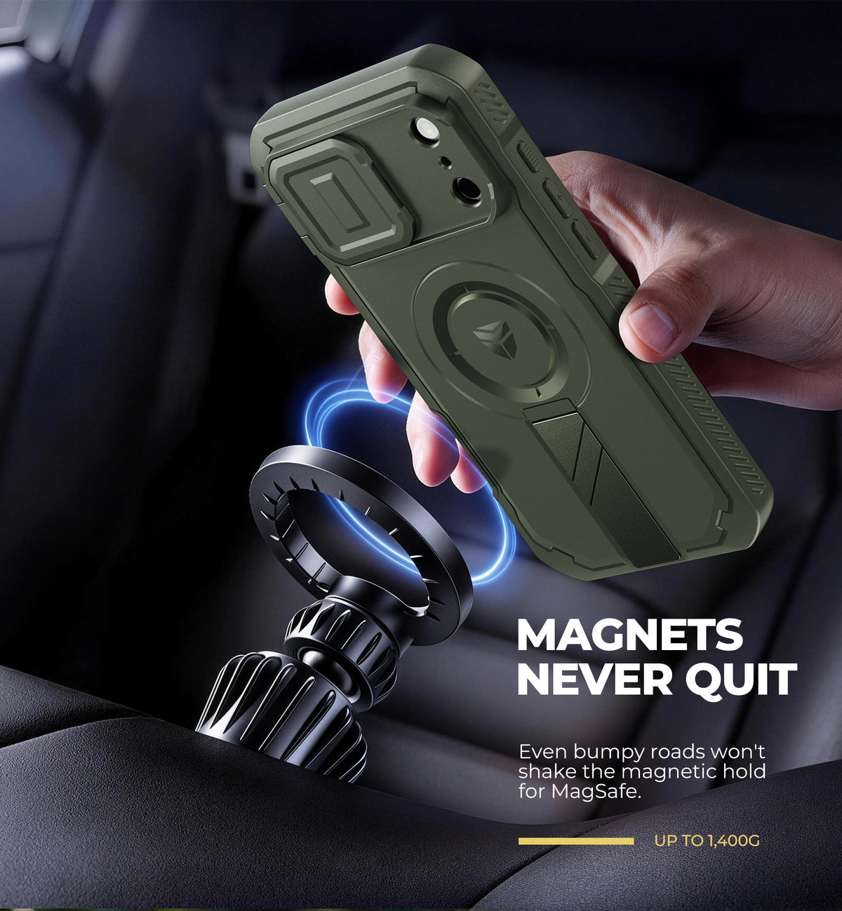 Dexnor Heavy Duty Rugged Case for iPhone 18 Pro Max, 2 Front Frame, Flip Camera Cover, MagSafe Compatible, Screen Protector and Kickstand