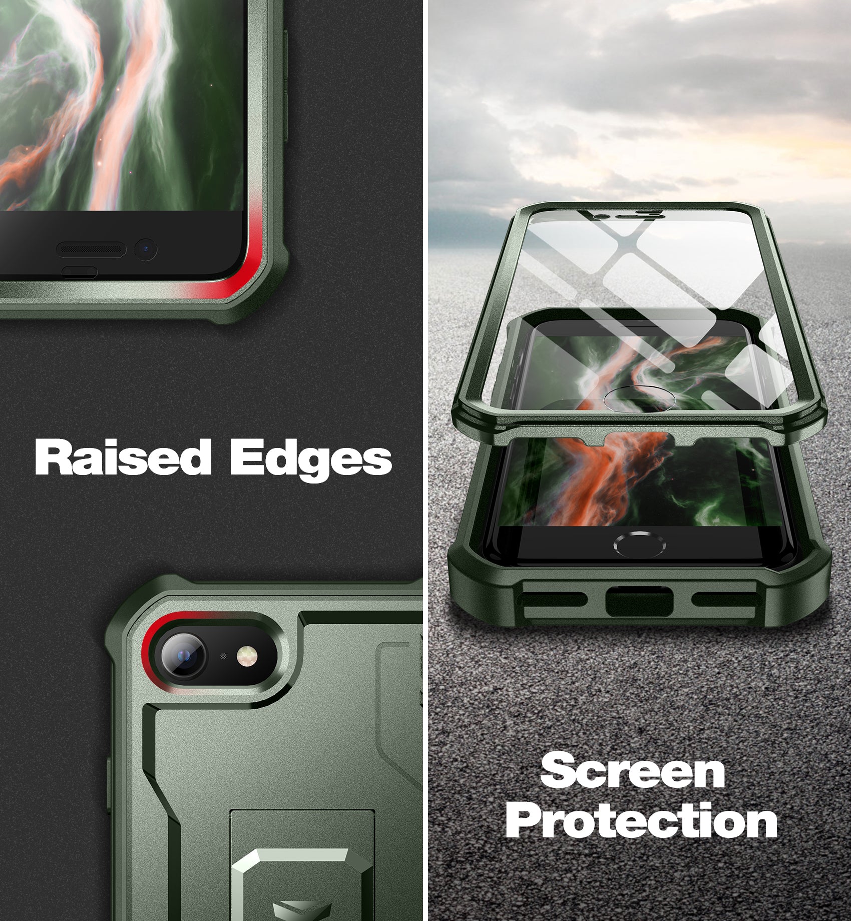 Dexnor Case for iPhone SE 2020 2nd Gen Built in Screen Protecto Kickstand Heavy Duty Military Grade Protection