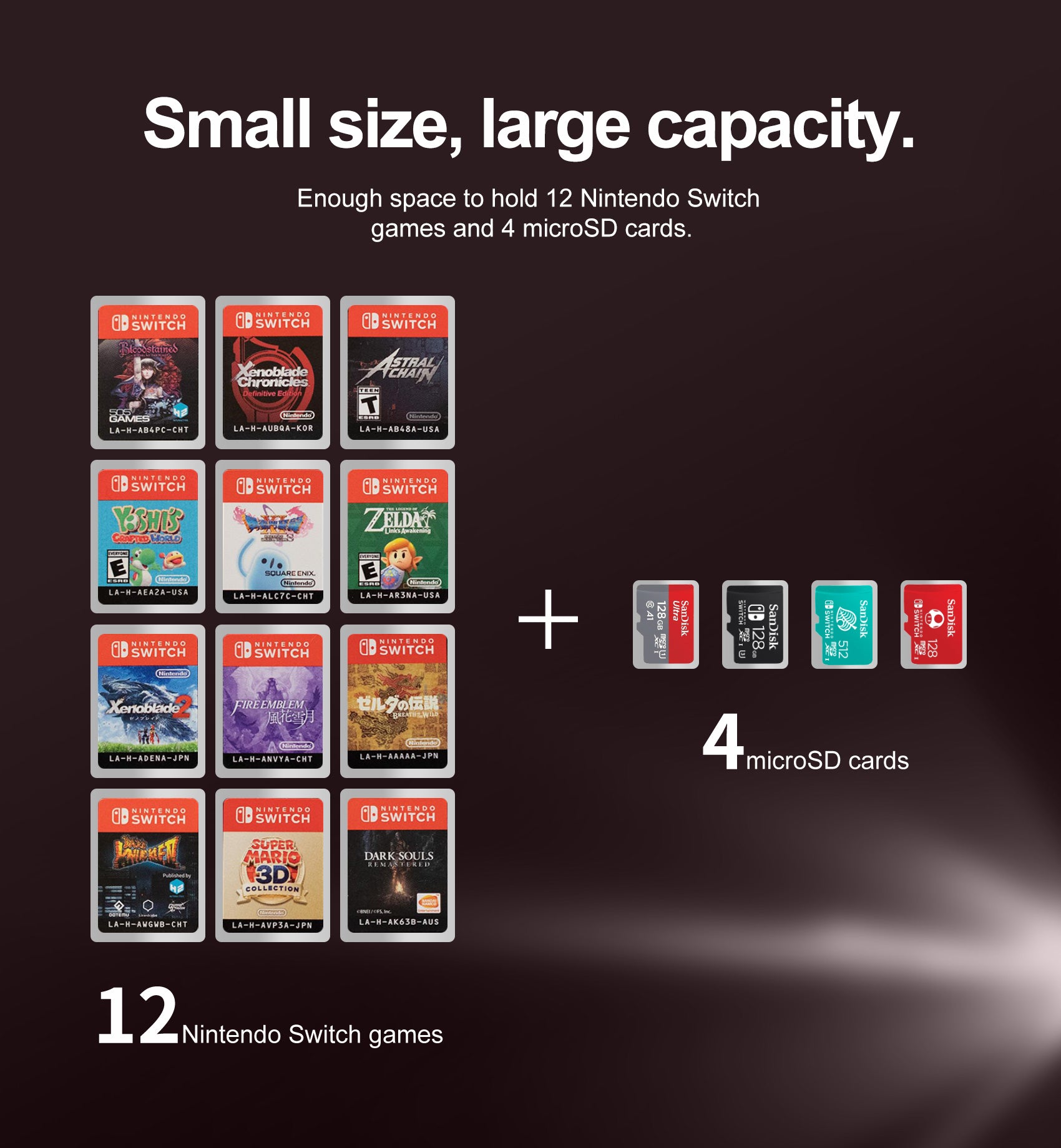 Dexnor Game Card Case for Nintendo Switch OLED Lite Games Portable