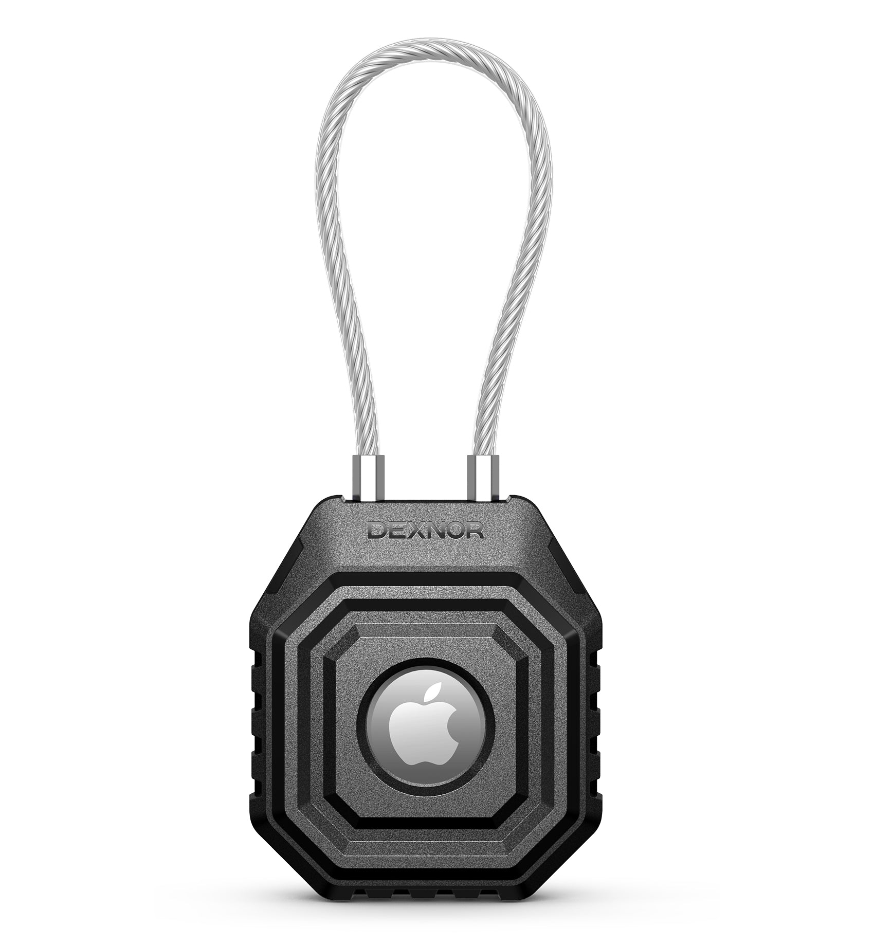 Dexnor Holder Case for AirTag with Steel Wire Cable Adventure-Proof Anti-Lost Locking Protective Cover for Apple AirTag GPS Tracker Item Finder Accessories