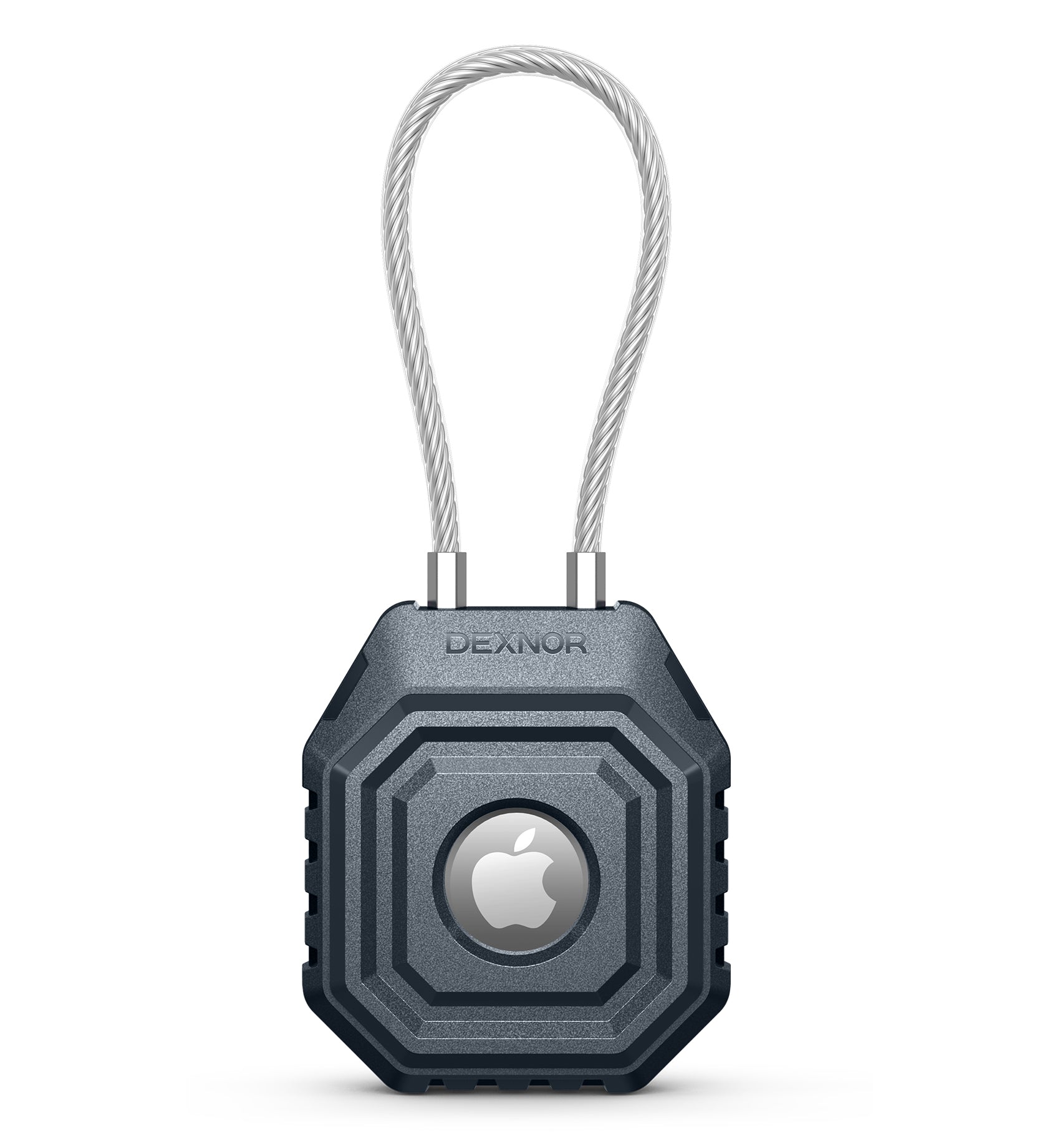 Dexnor Holder Case for AirTag with Steel Wire Cable Adventure-Proof Anti-Lost Locking Protective Cover for Apple AirTag GPS Tracker Item Finder Accessories