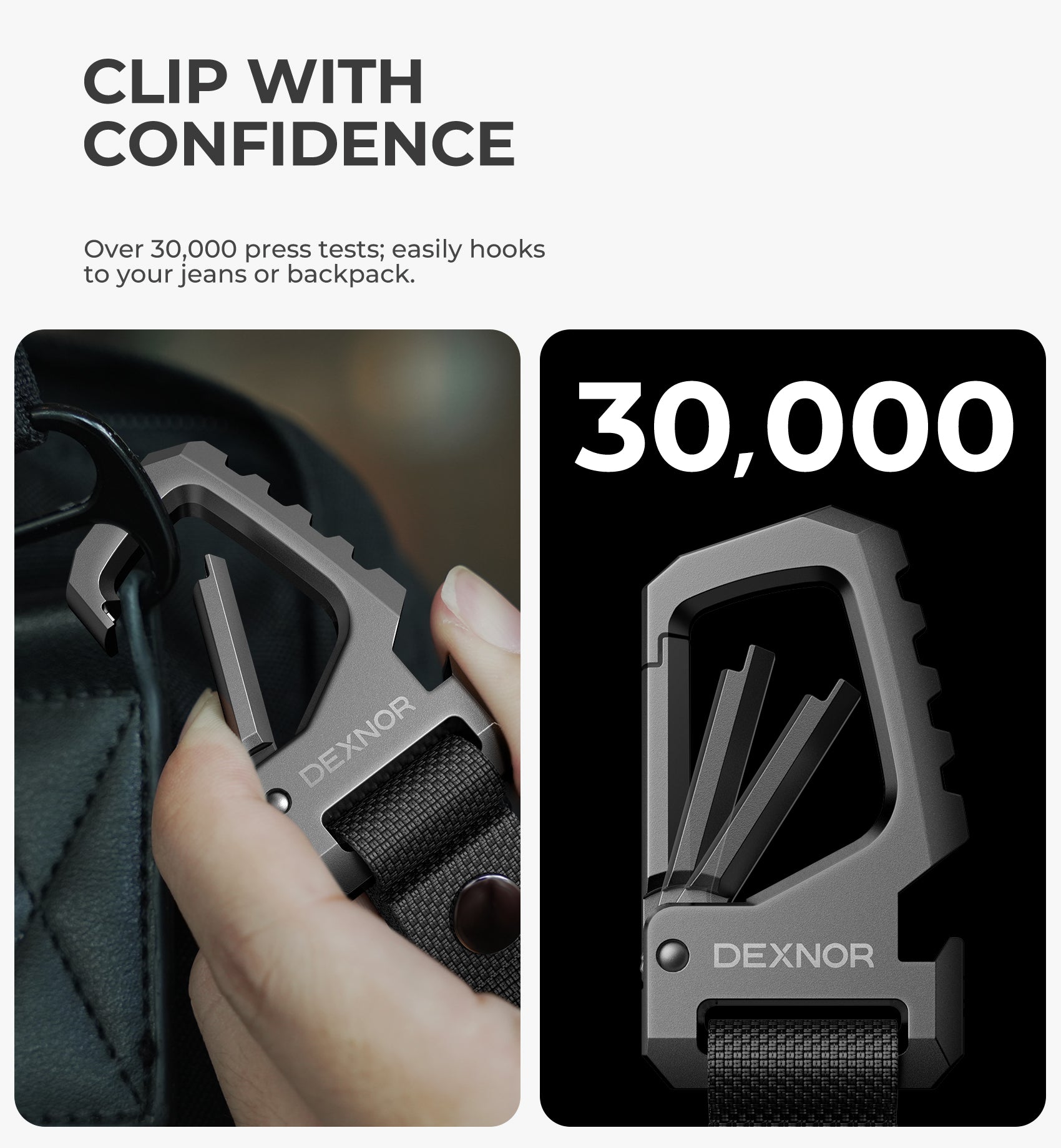 Dexnor Key Chain Bottle Opener Heavy Duty Carabiner Key Ring Clip Aerospace-grade Stainless Steel Car Key Fob Holder Organizer EDC Keychain Keyring Accessories for Men and Women