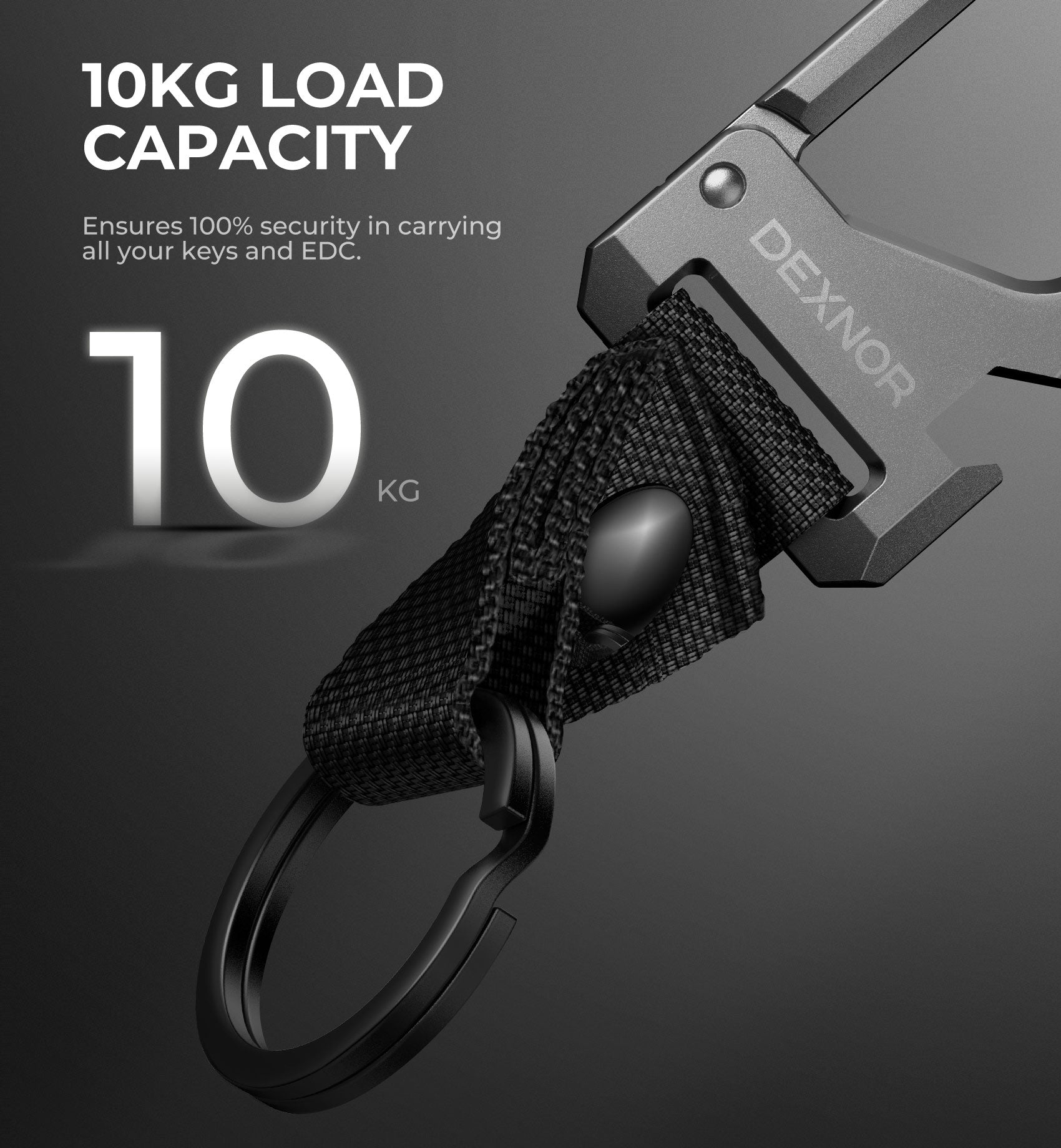 Dexnor Key Chain Bottle Opener Heavy Duty Carabiner Key Ring Clip Aerospace-grade Stainless Steel Car Key Fob Holder Organizer EDC Keychain Keyring Accessories for Men and Women