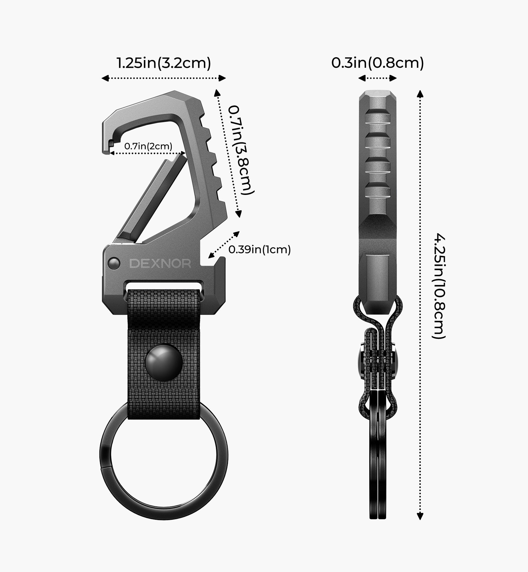 Dexnor Key Chain Bottle Opener Heavy Duty Carabiner Key Ring Clip Aerospace-grade Stainless Steel Car Key Fob Holder Organizer EDC Keychain Keyring Accessories for Men and Women
