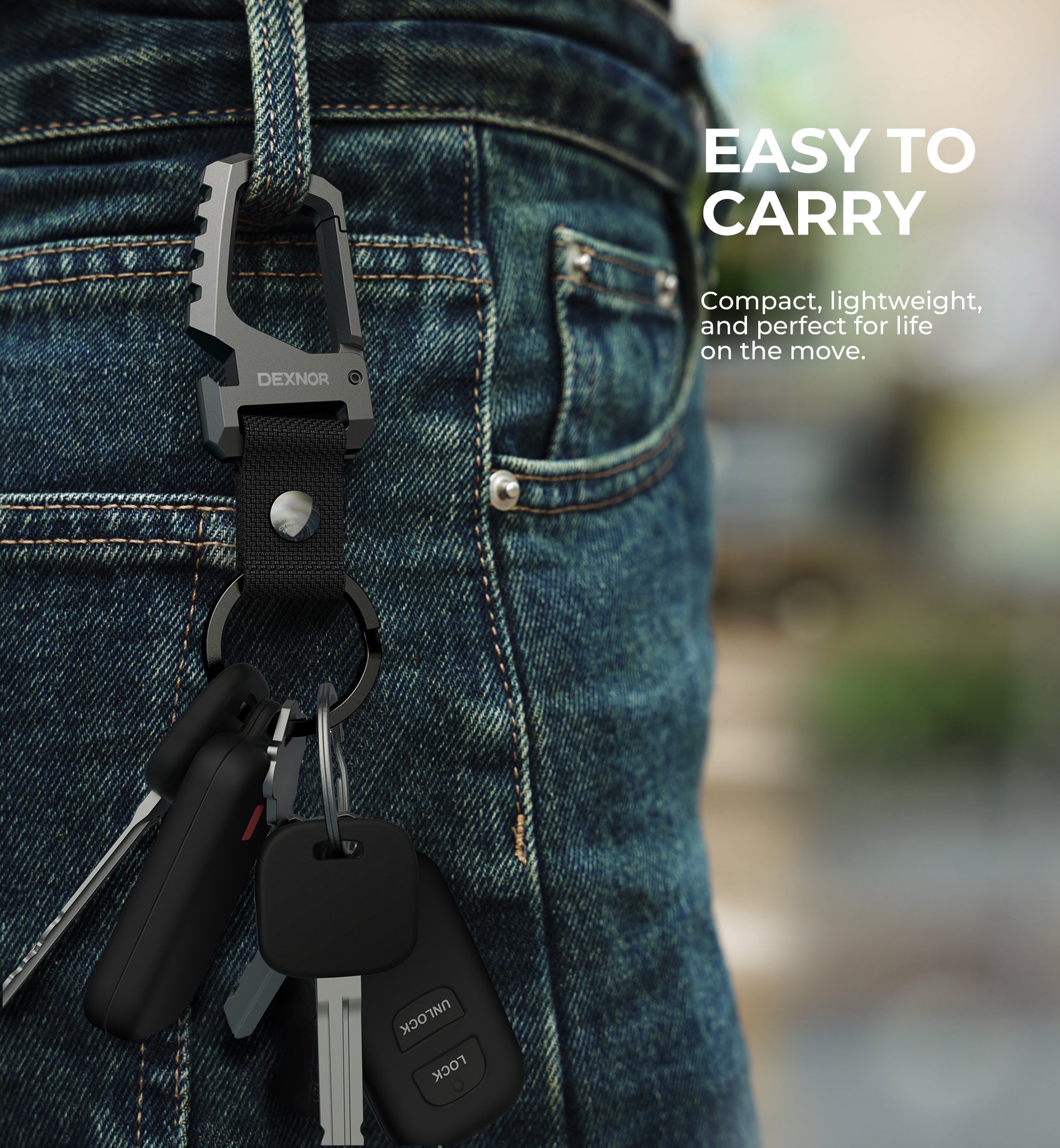 Dexnor Key Chain Bottle Opener Heavy Duty Carabiner Key Ring Clip Aerospace-grade Stainless Steel Car Key Fob Holder Organizer EDC Keychain Keyring Accessories for Men and Women