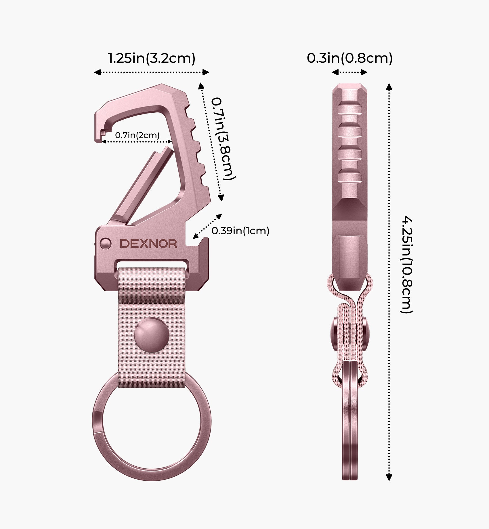 Dexnor Key Chain Bottle Opener Heavy Duty Carabiner Key Ring Clip Aerospace-grade Stainless Steel Car Key Fob Holder Organizer EDC Keychain Keyring Accessories for Men and Women