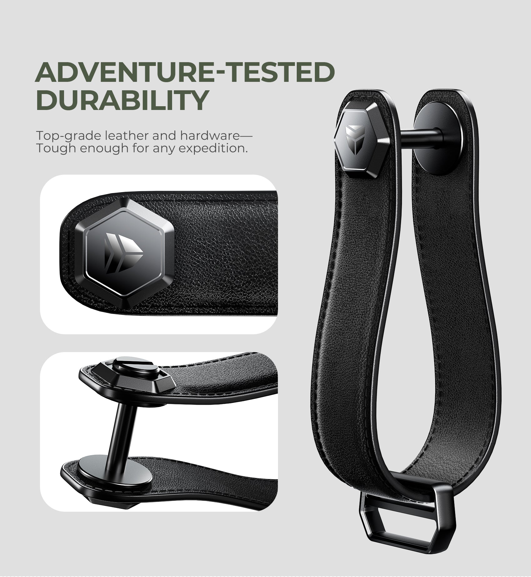 Dexnor Key Organizer Adventure-proof Leather Key Holder Snag-free Keychain Keyring up to 6 Keys