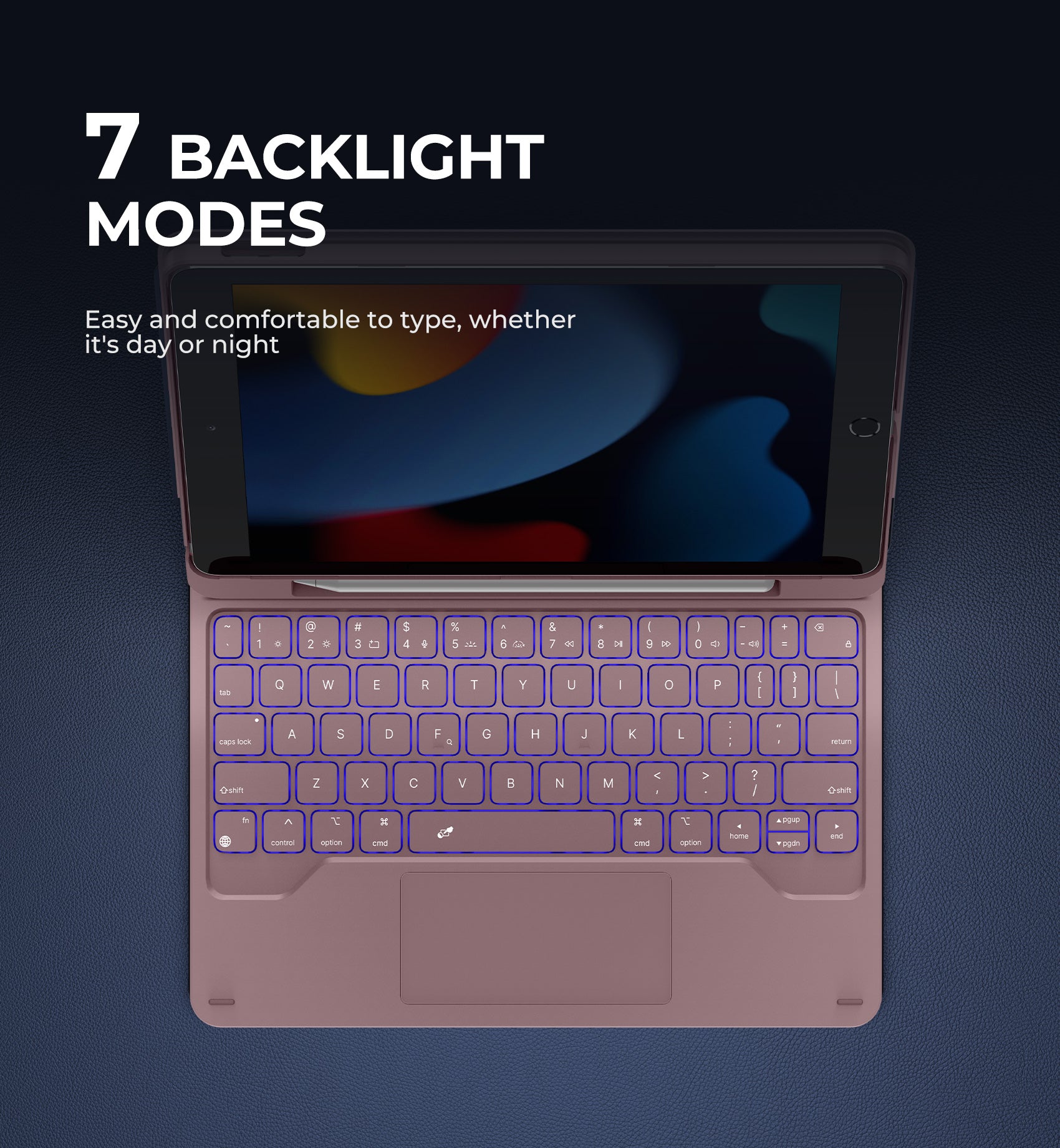 Dexnor Keyboard Case For iPad 7th Gen With Trackpad Pen Holder