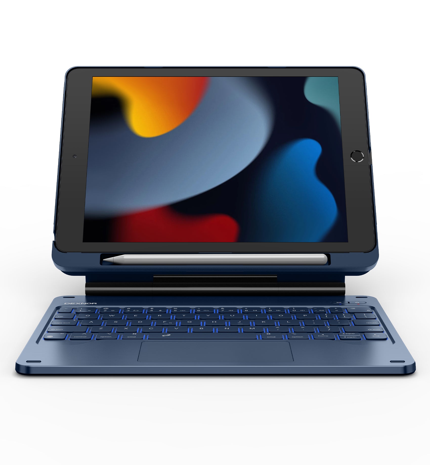 Dexnor Keyboard Case For iPad 8th Gen With Trackpad Pen Holder Slim Bluetooth Black 10.2 Inch