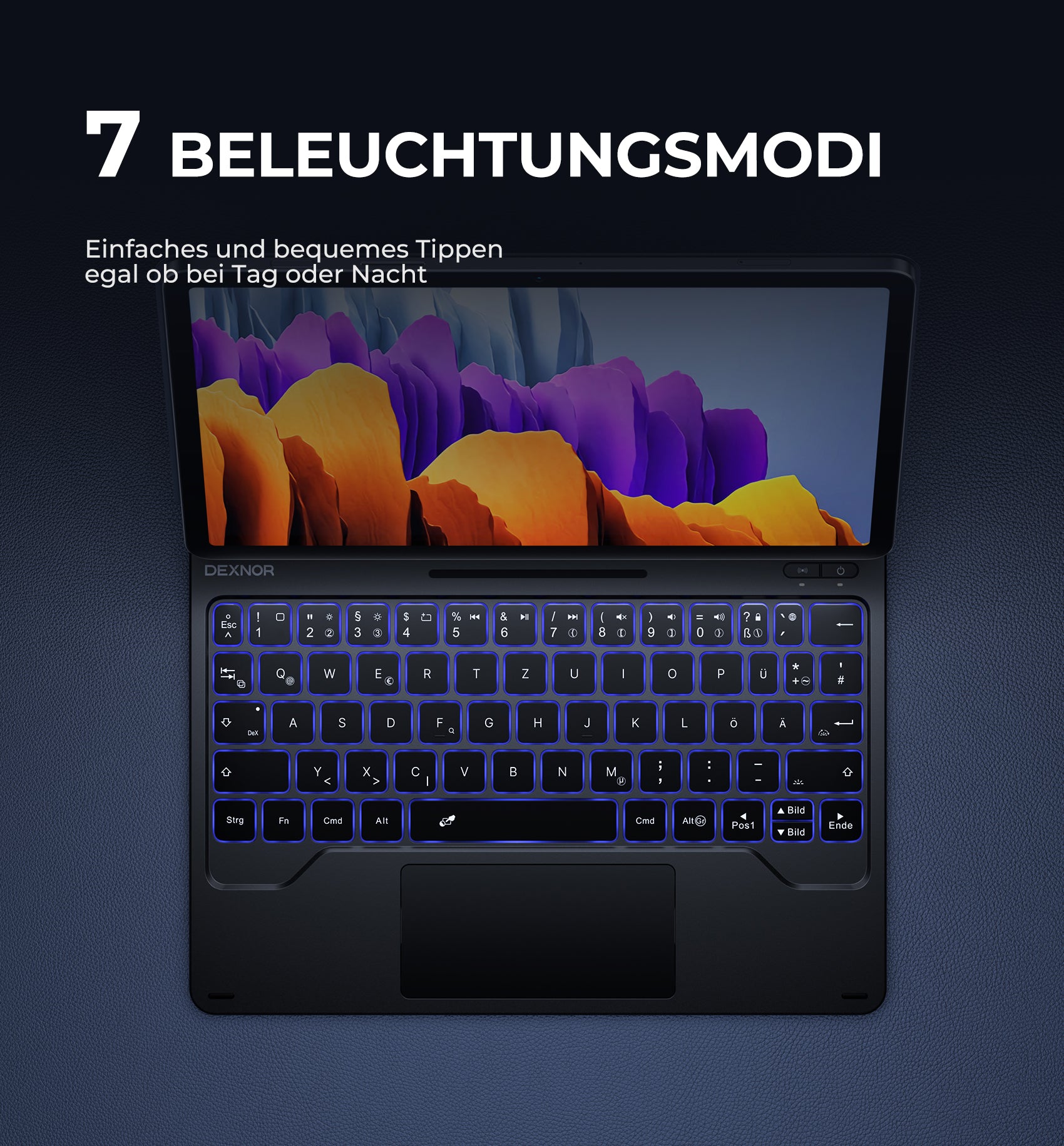 Dexnor Keyboard Case for Samsung Galaxy Tab S10 Lite 10.9 Inch with Keyboard Magnetic Floating Cantilever Stand Multi-Touch Trackpad Wireless Backlit with S Pen Holder