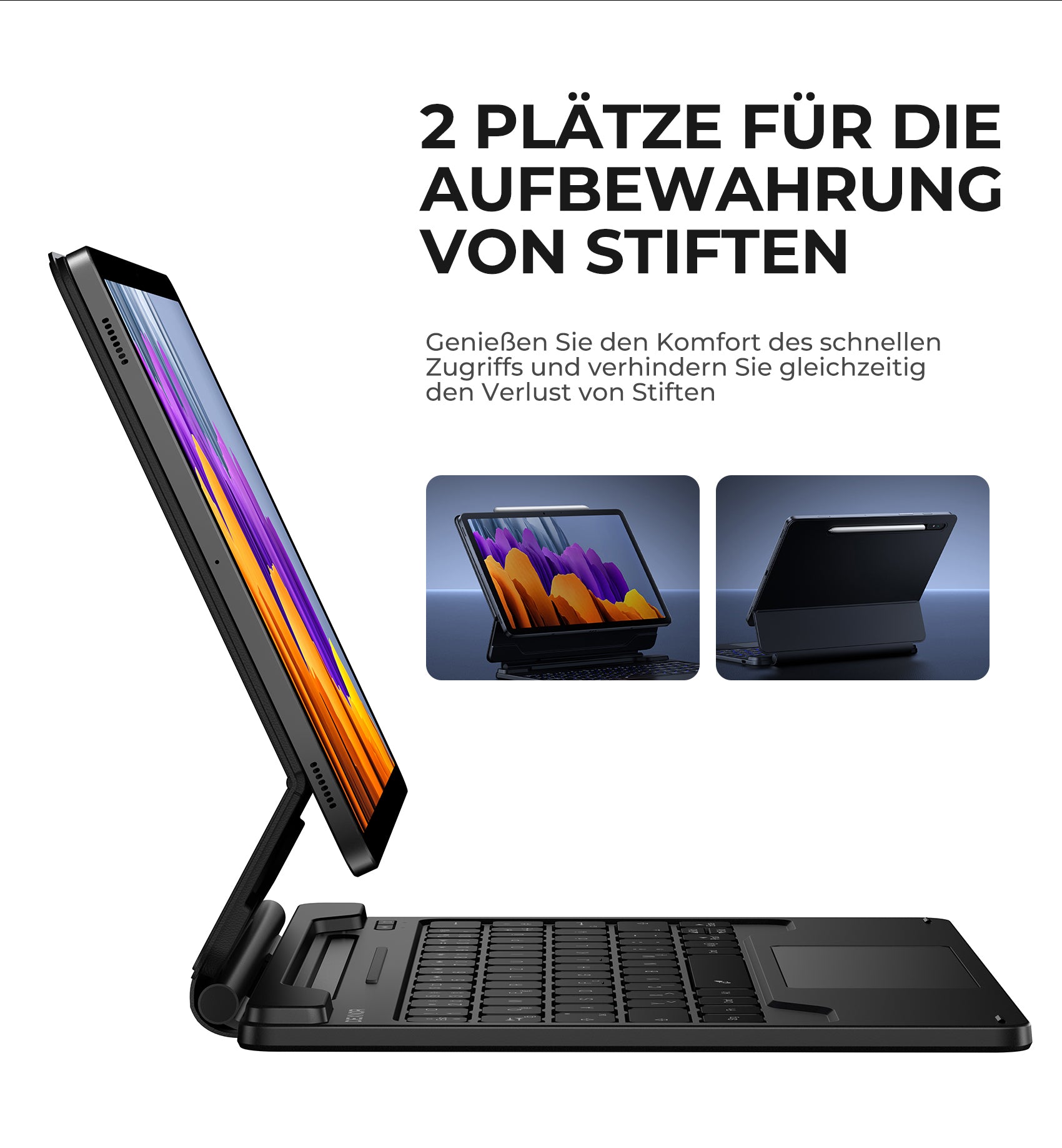 Dexnor Keyboard Case for Samsung Galaxy Tab S10 Lite 10.9 Inch with Keyboard Magnetic Floating Cantilever Stand Multi-Touch Trackpad Wireless Backlit with S Pen Holder