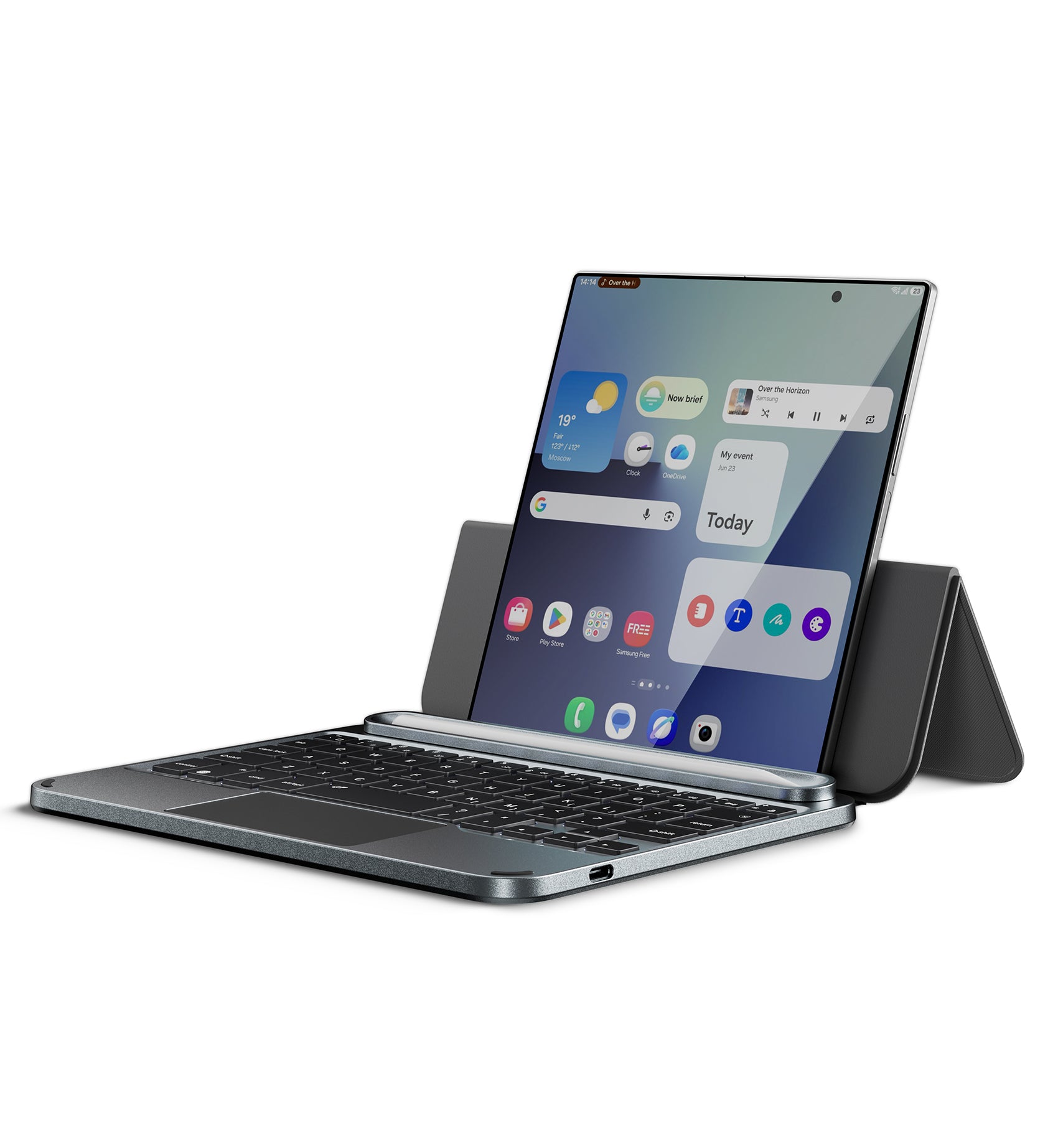 Dexnor Keyboard Case for Samsung Galaxy Z Fold 7/6/5 Portable Compact Mini Bluetooth Keyboard with Adjustable Stand Touchpad Pen Holder Backlight for 4.7"-11" Phones/iOS/Android/iPad mini