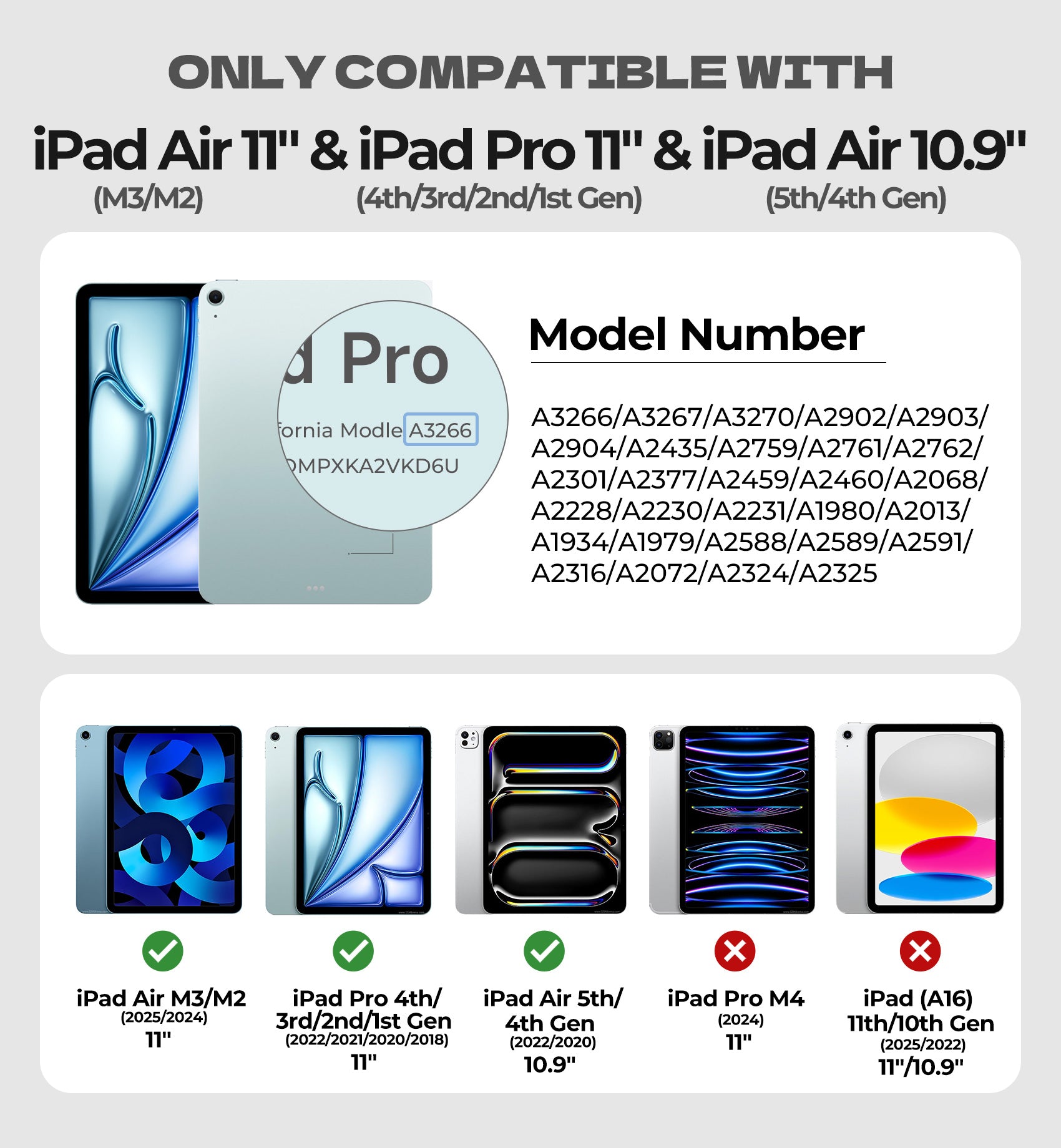 Dexnor Keyboard Case for iPad Air 11 inch M3 2025 with Keyboard Ultra-Thin Magnetic Detachable Trackpad Backlit