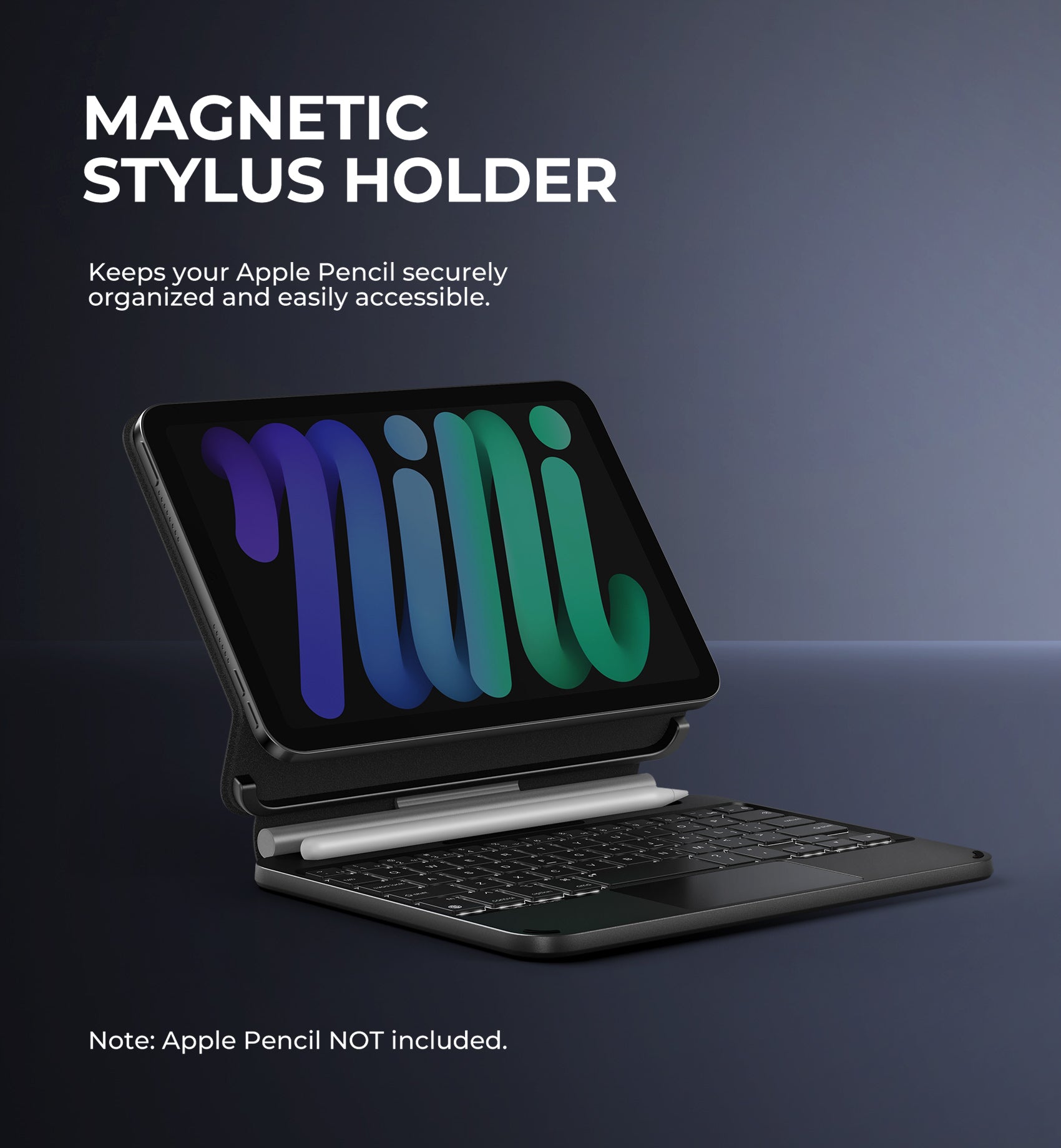 Dexnor Case for iPad Mini 7th Generation 2024 (A17 Pro) with Keyboard Magnetic Floating Cantilever Stand with Trackpad Pencil Holder Backlit