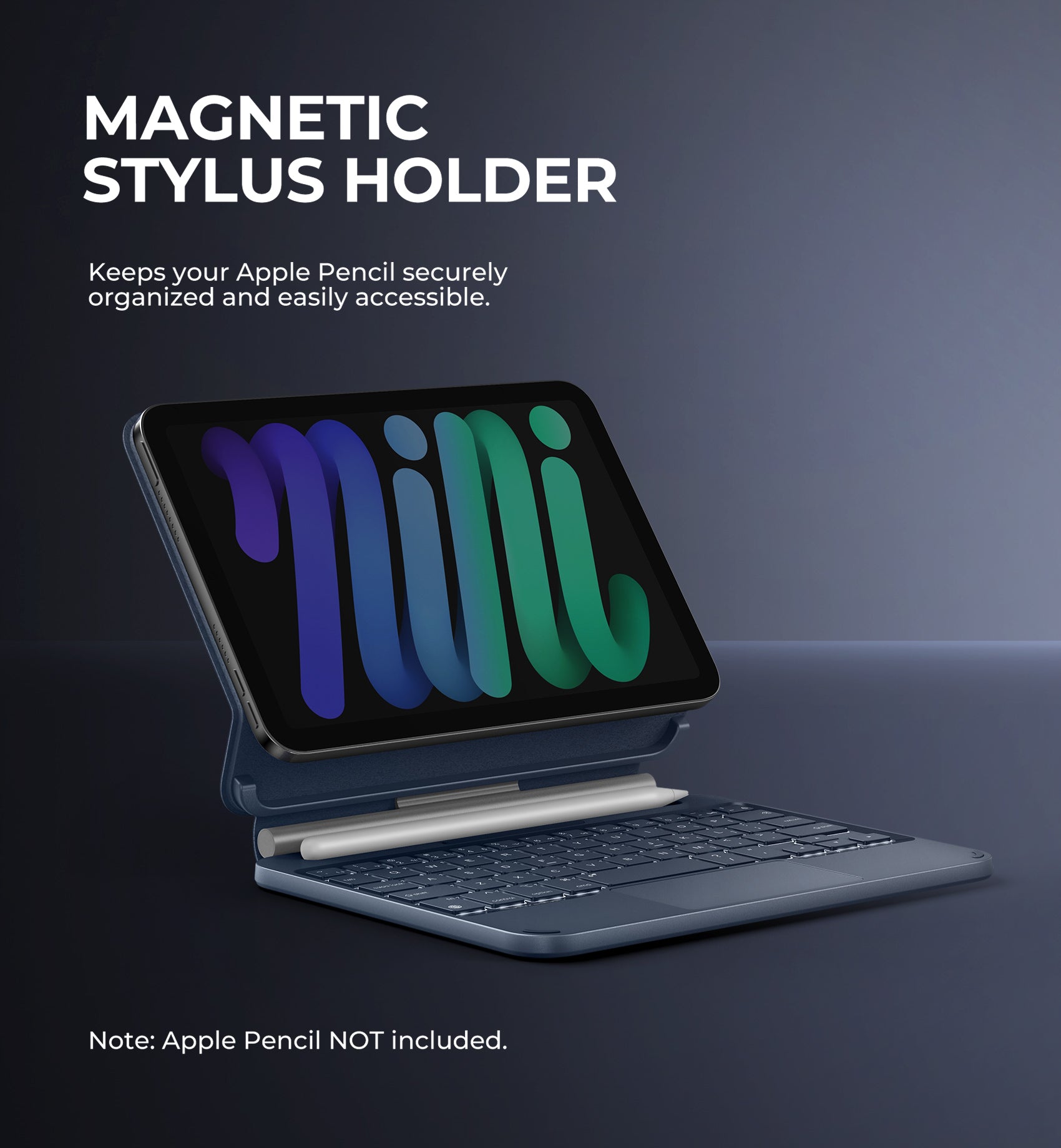 Dexnor Case for iPad Mini 7th Generation 2024 (A17 Pro) with Keyboard Magnetic Floating Cantilever Stand with Trackpad Pencil Holder Backlit